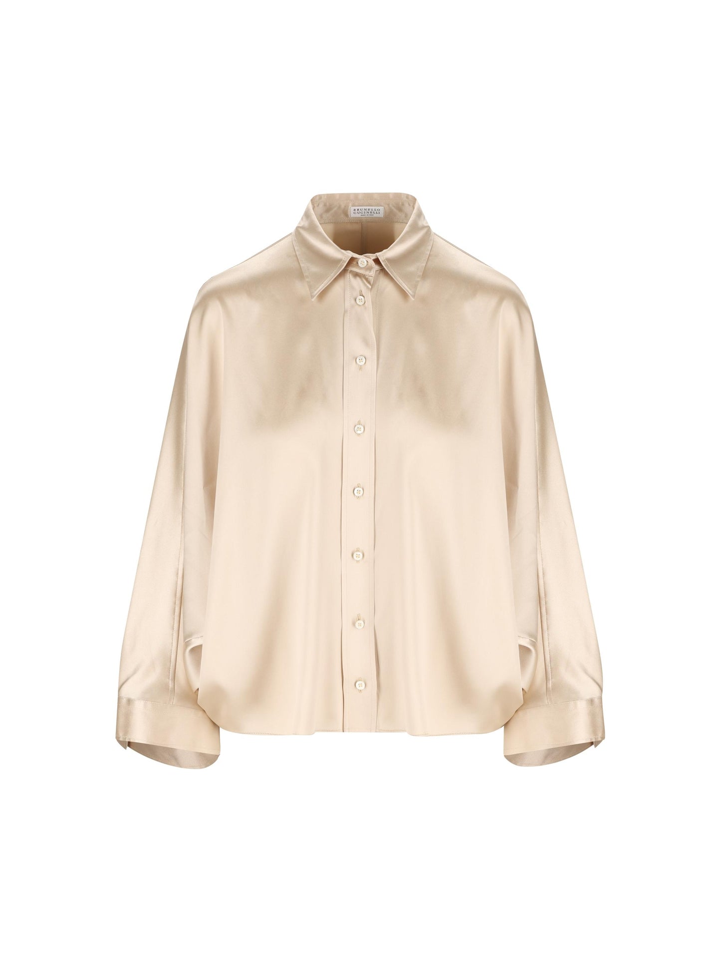 Camicia realizzata in raso di seta. M0C59MQ606 C9643 BRUNELLO CUCINELLI 