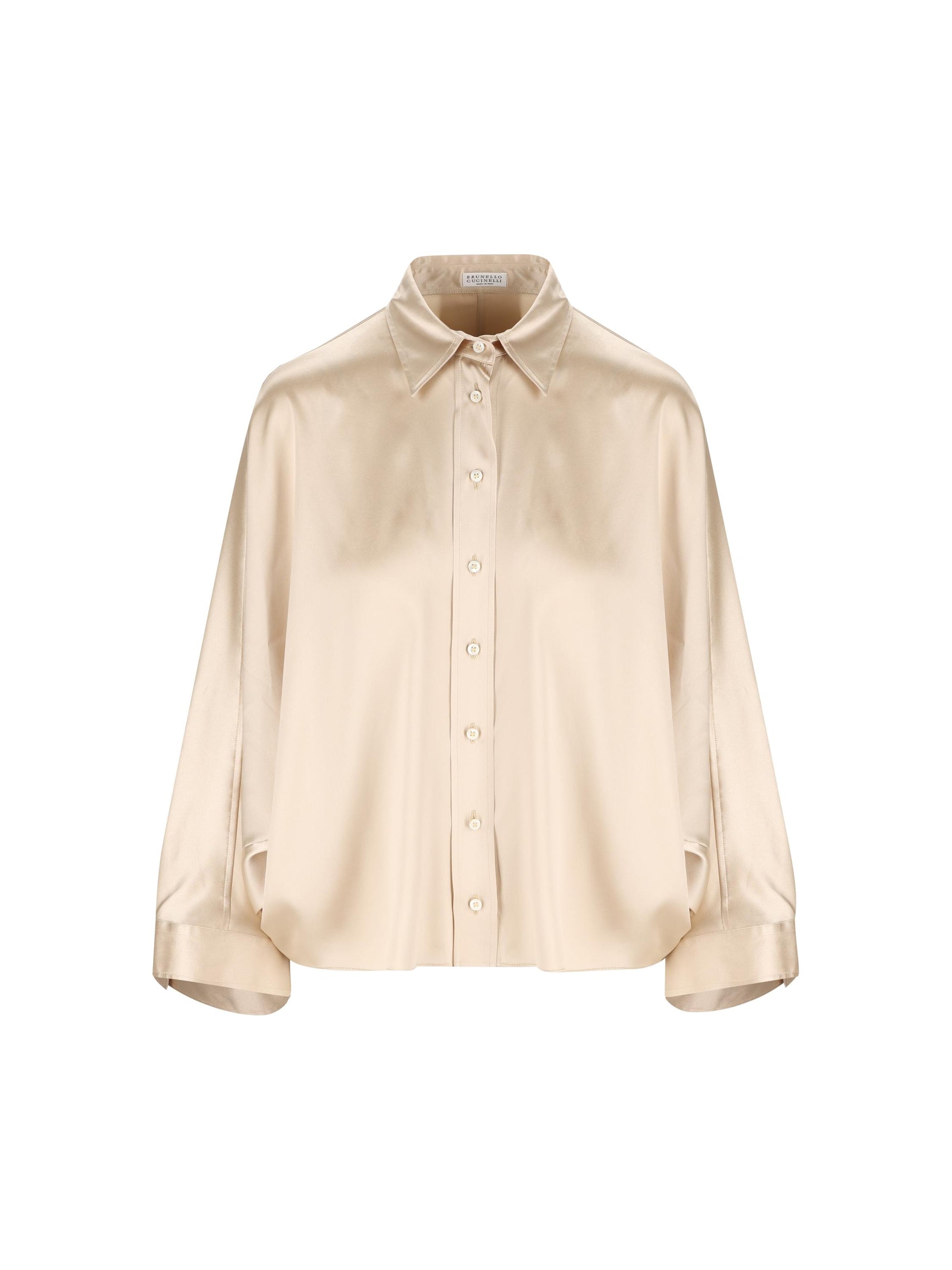 Camicia realizzata in raso di seta. M0C59MQ606 C9643 BRUNELLO CUCINELLI 