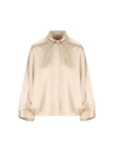 Camicia realizzata in raso di seta. M0C59MQ606 C9643 BRUNELLO CUCINELLI 
