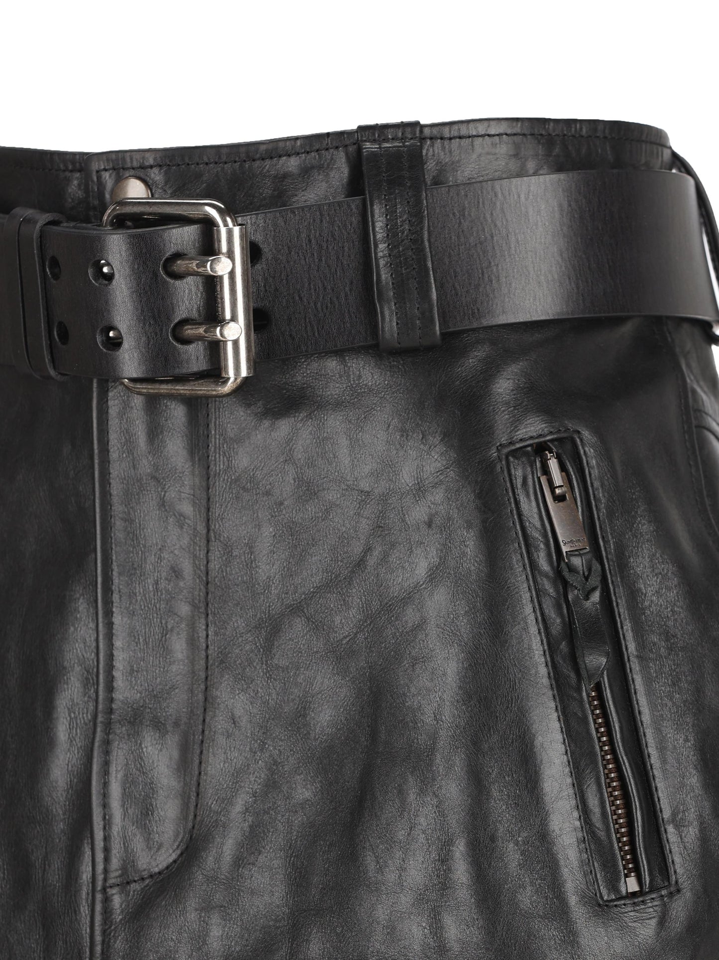 Gonna realizzata in pelle di vitello. 865021 YCVD21000 SAINT LAURENT 