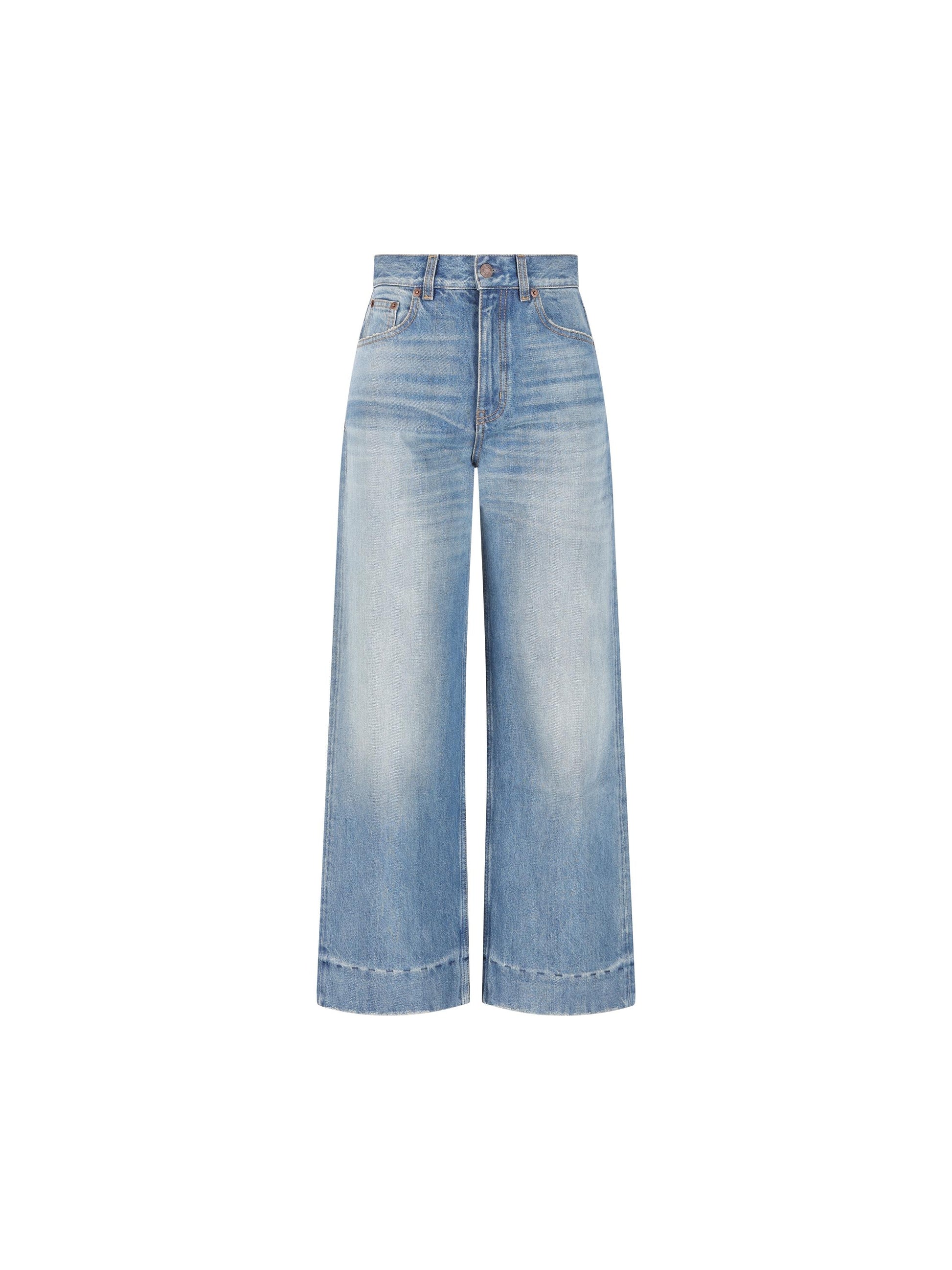 Jeans corti a vita alta in denim CH26SDP43252 40R CHLOE' 