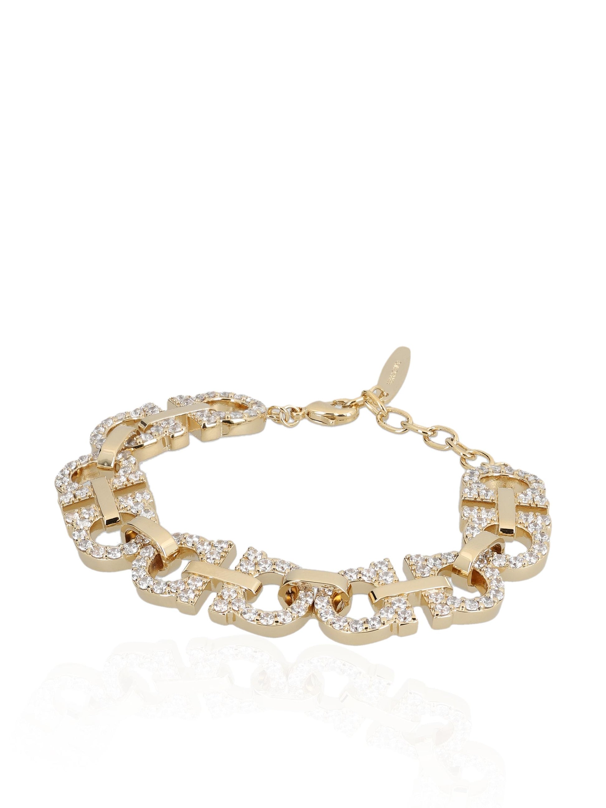 Bracciale realizzato in ottone e cristalli. 760898 786537001 SALVATORE FERRAGAMO 