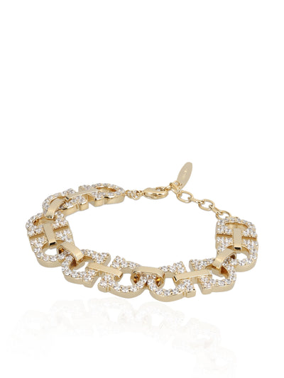 Bracciale realizzato in ottone e cristalli. 760898 786537001 SALVATORE FERRAGAMO 