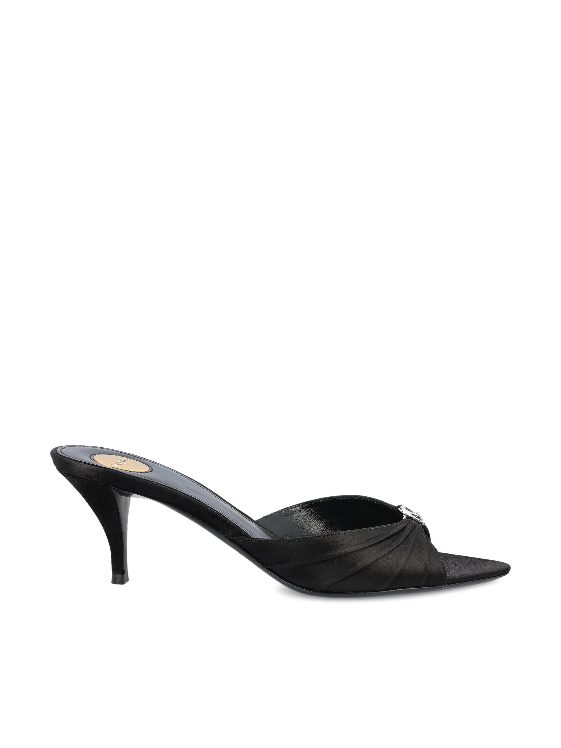 Sandali realizzati in viscosa, seta e cristallo. 869654 9QN001000 SAINT LAURENT 