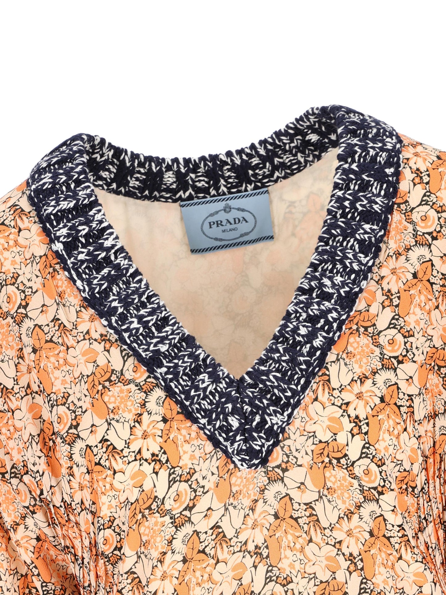 Abito in seta ed elastan con stampa floreale P3Q37 17Z8F0075 PRADA 