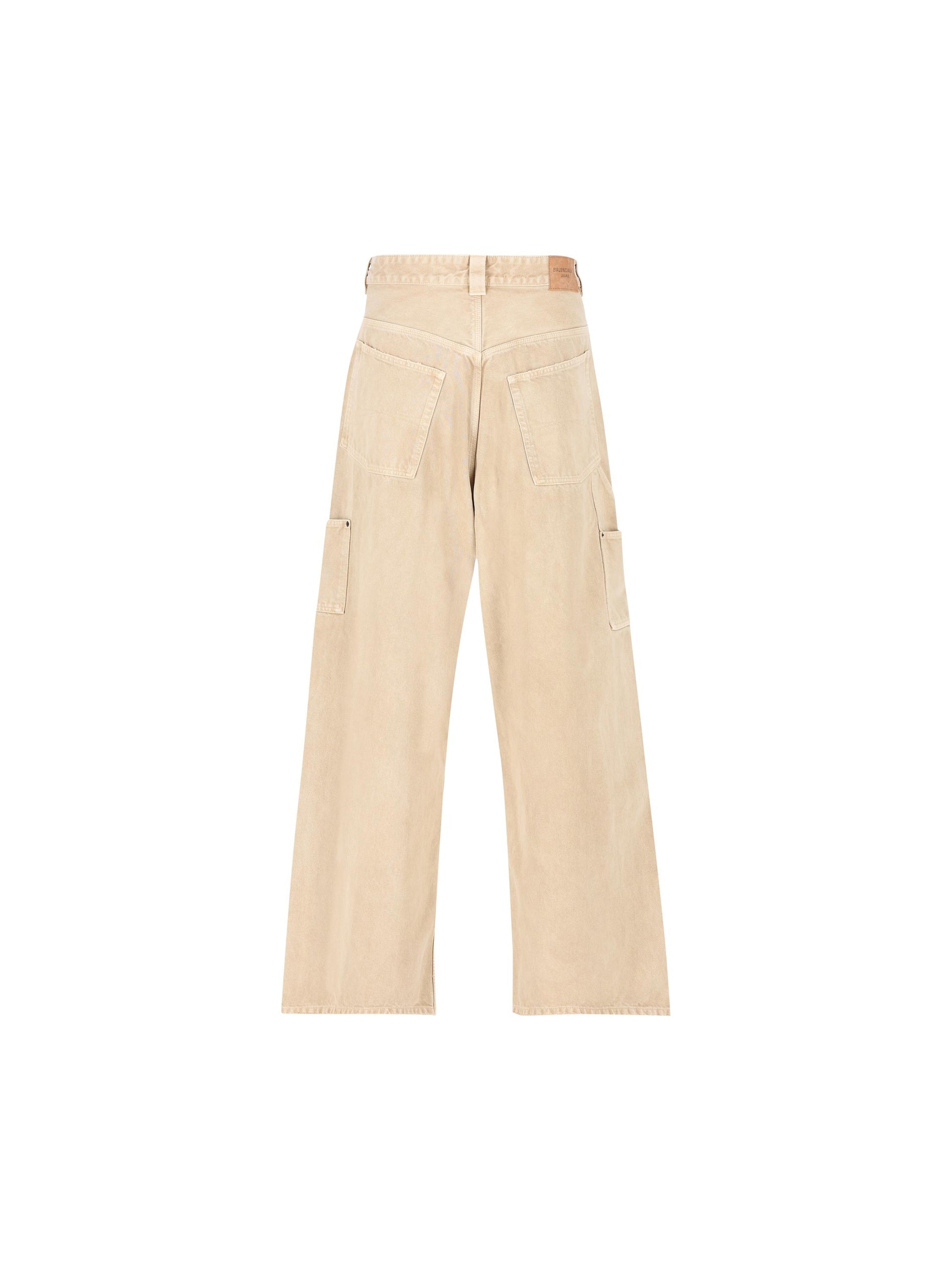 Pantaloni Baggy Ripped Off in denim beige 838672 TSWB29501 BALENCIAGA 