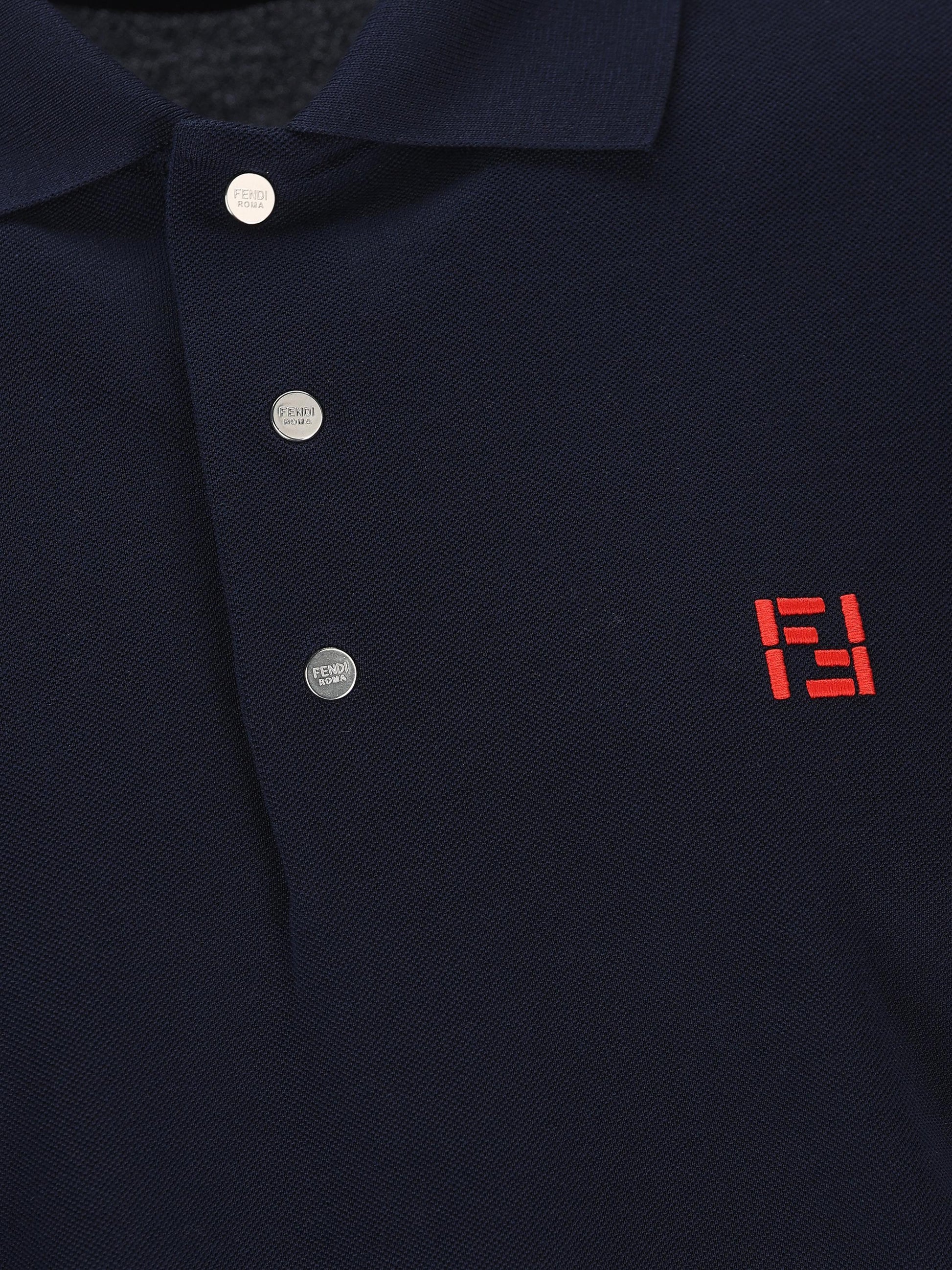 Polo in cotone blu navy FY1309 AY0IF0QB0 FENDI 