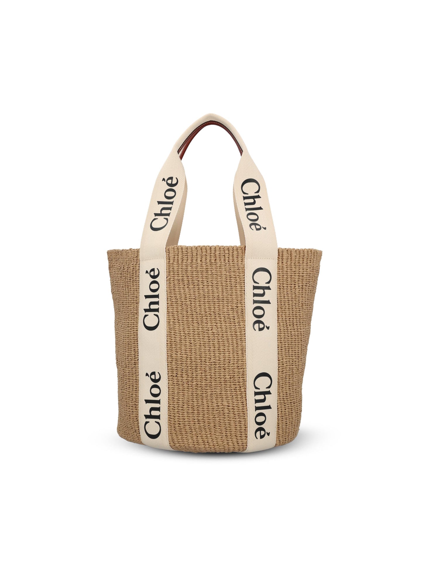 Borsa cesto in carta equo-solidale con nastro Woody. CHC22SS380G55 101 CHLOE' 