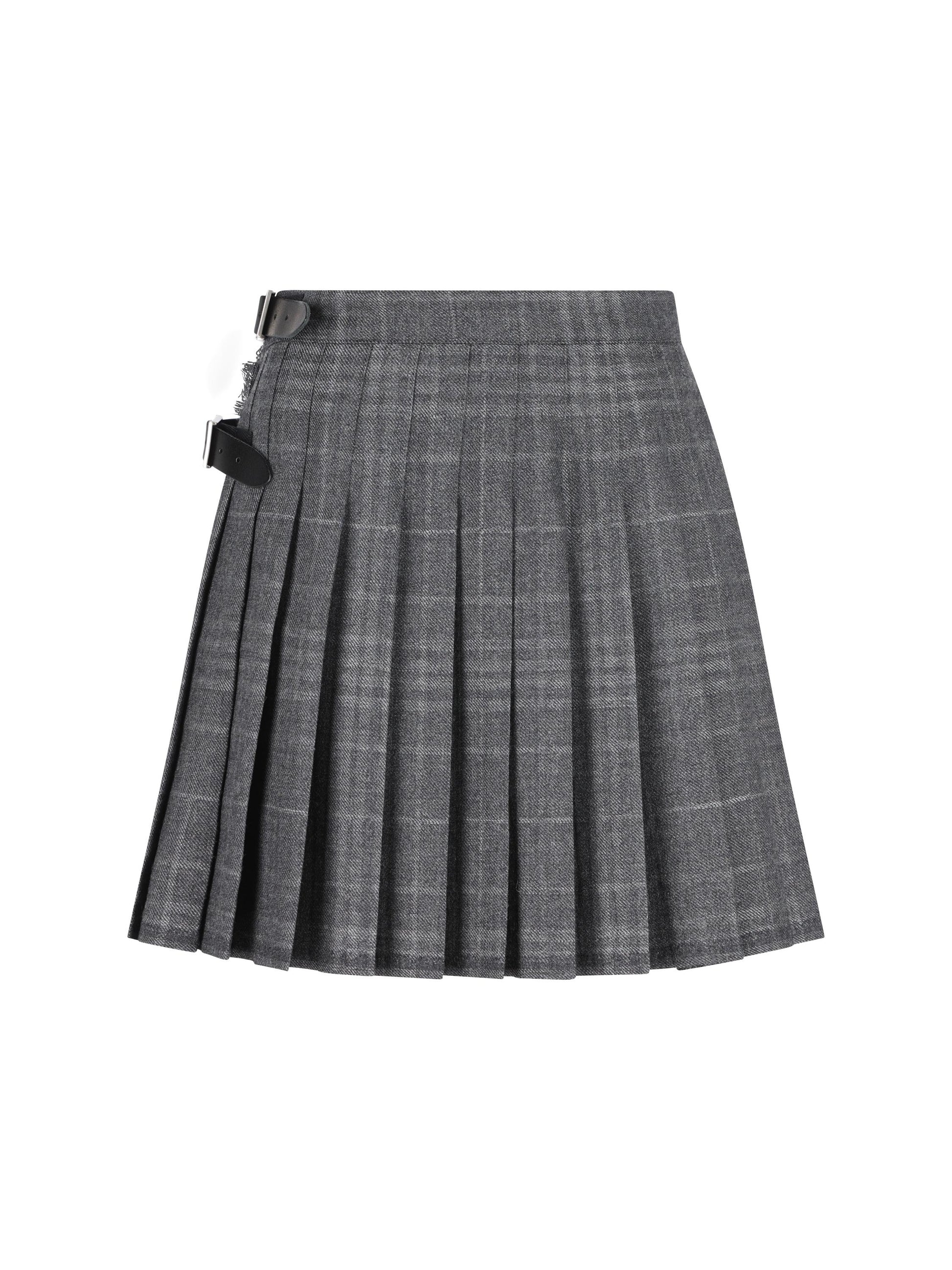 Minigonna Balenciaga a Pieghe in tartan grigio effetto ombreggiato 850673 TQT011240 BALENCIAGA 