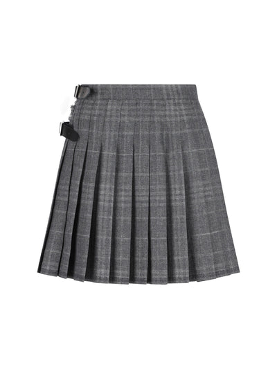 Minigonna Balenciaga a Pieghe in tartan grigio effetto ombreggiato 850673 TQT011240 BALENCIAGA 