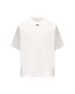 T-Shirt in cotone bianco con logo triangolo metallico UJN861 240F0009 PRADA 