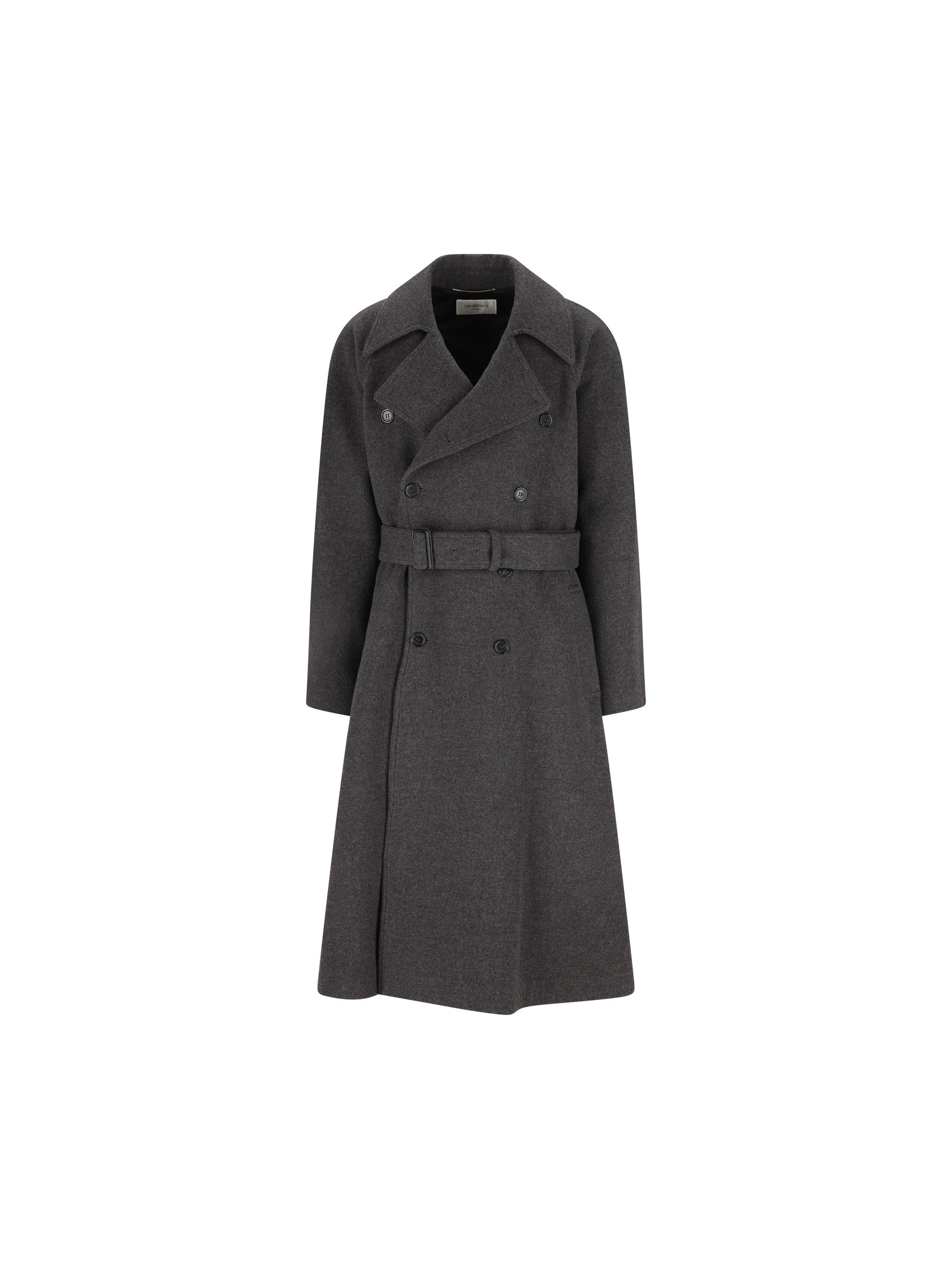 Cappotto lungo realizzato in cashmere. 848512 Y1M971473 SAINT LAURENT 