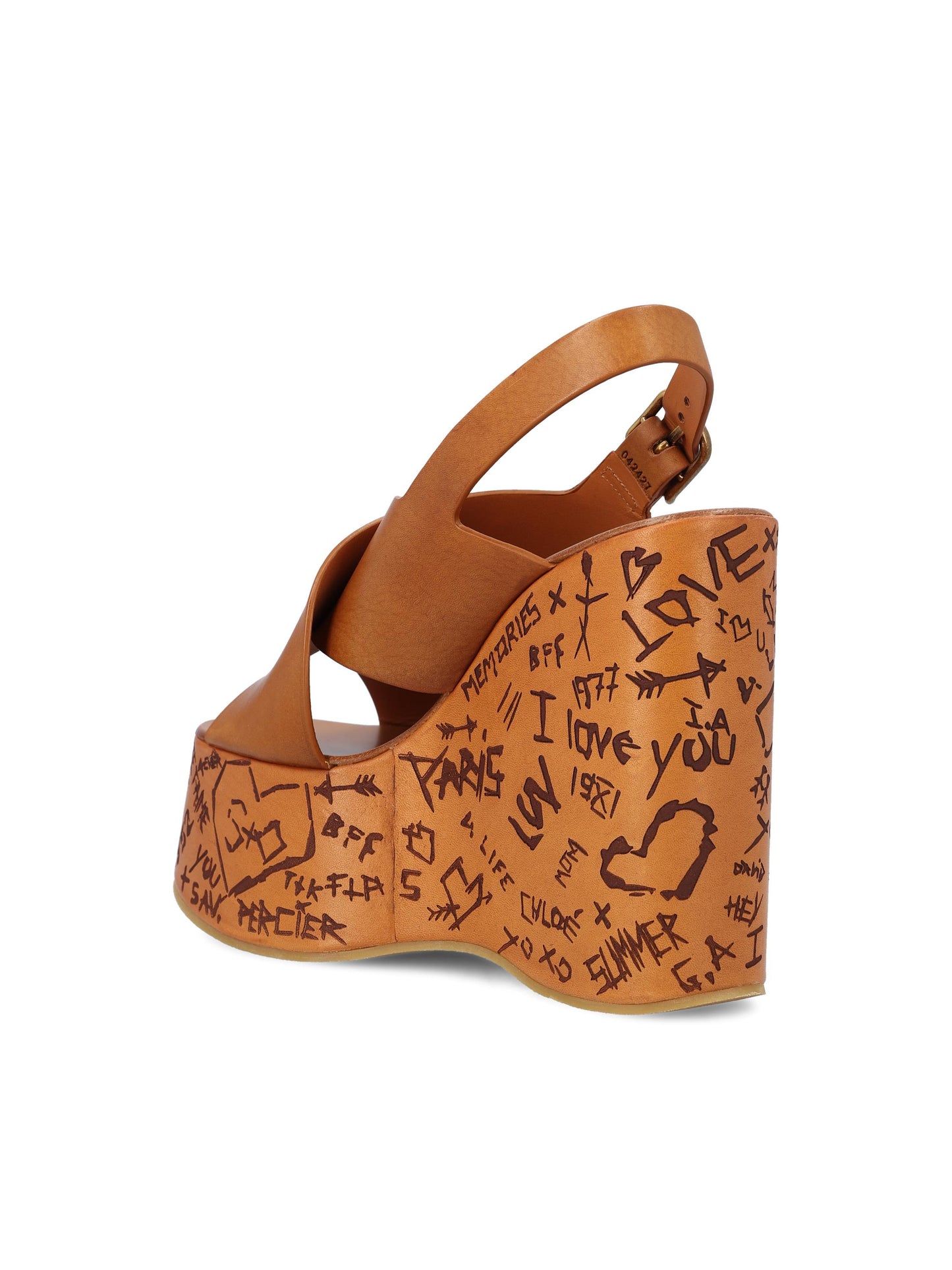 Sandali realizzati in vacchetta semi-lucida CHC24A02YLU 27T CHLOE' 