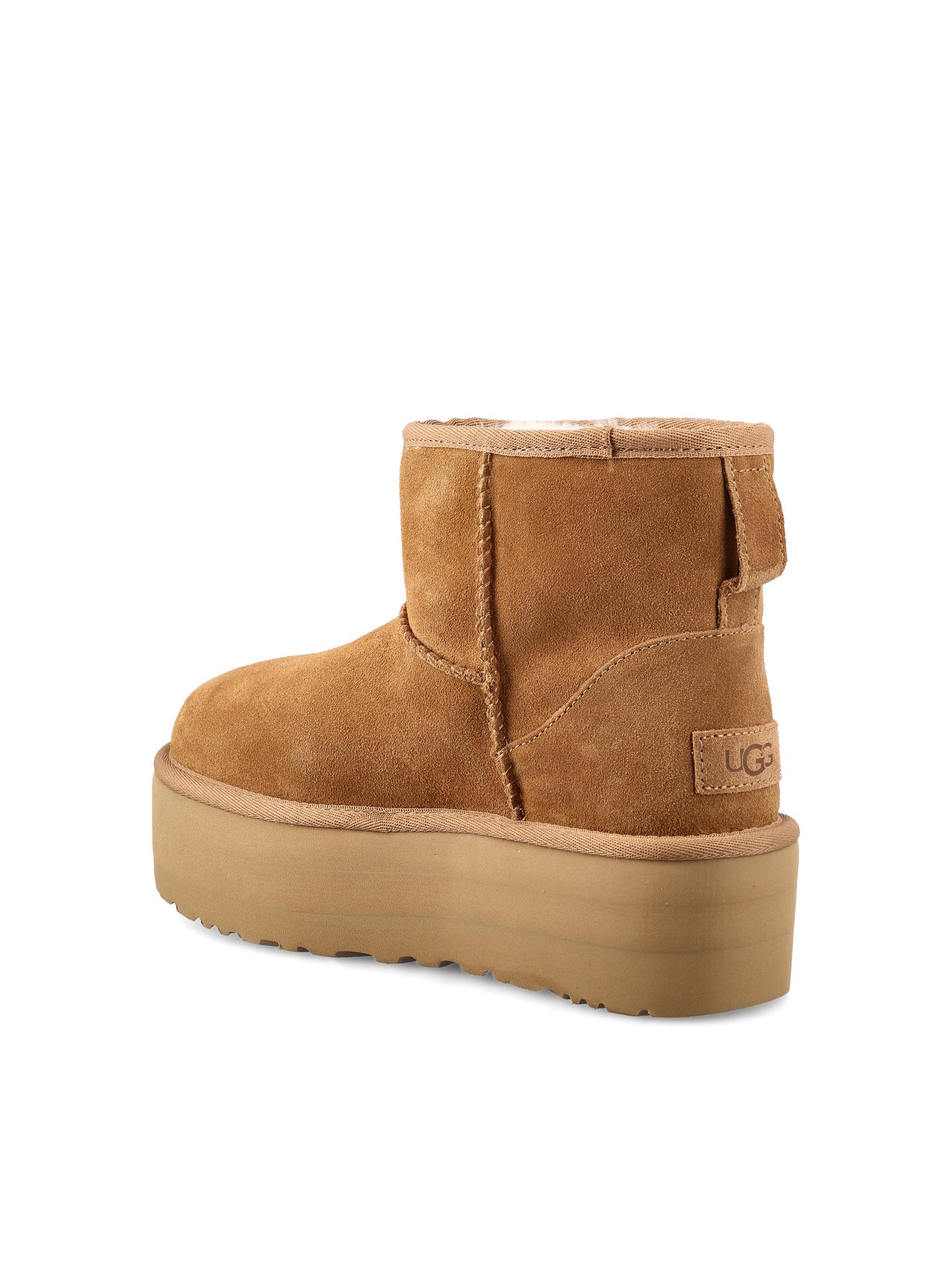 Stivali Classic Mini con plateau in pelle scamosciata. 1134991 CHE UGG 