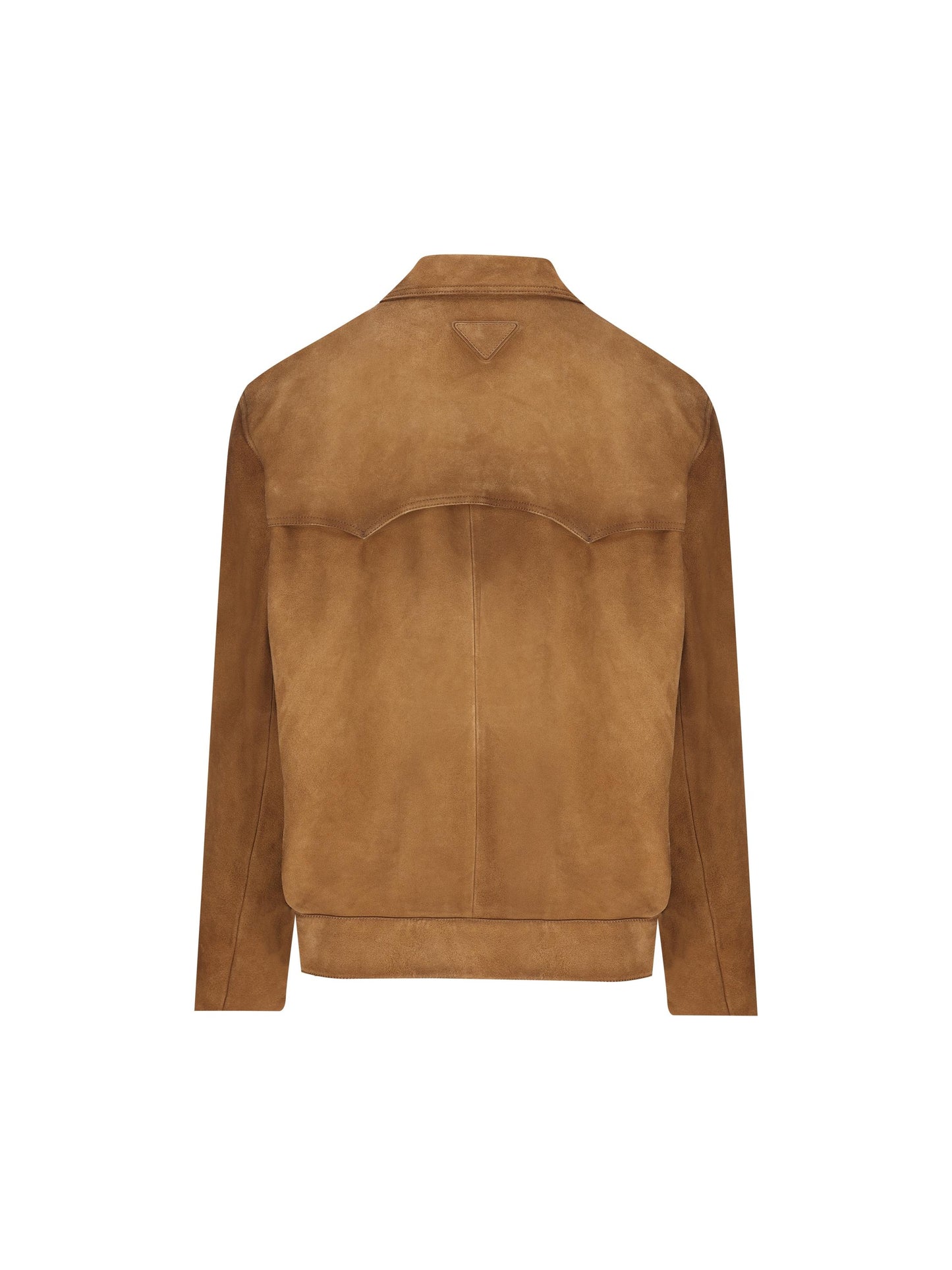 Giacca in pelle scamosciata tabacco UPW567 1V97F0005 PRADA 