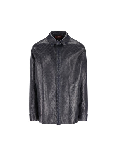 Camicia in pelle con motivo GG 833460 XNA734139 GUCCI 