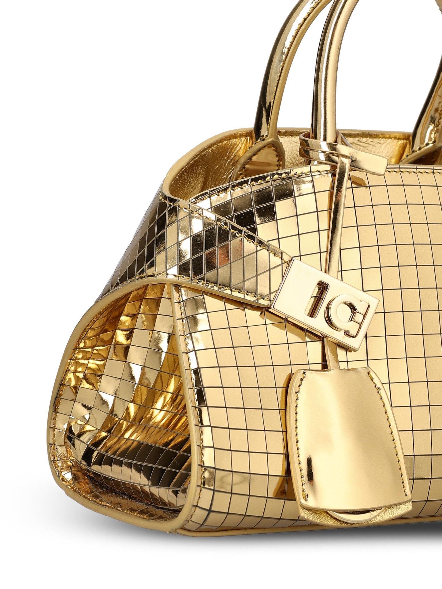 Borsa realizzata in pelle di vitello laminato e laserato. 219947 781447001 SALVATORE FERRAGAMO 