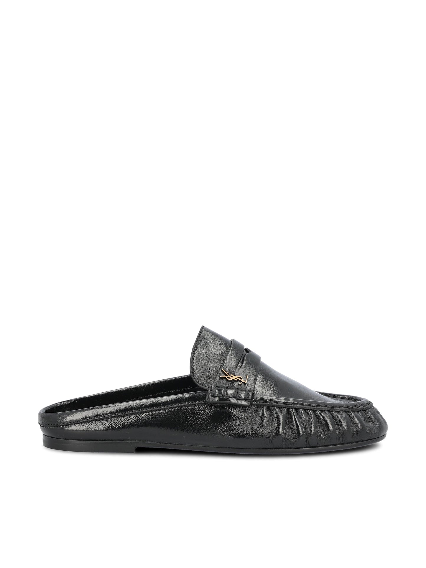 Mule LE LOAFER Saint Laurent in Pelle Stropicciata Lucida 852392 AAFUV1000 SAINT LAURENT 