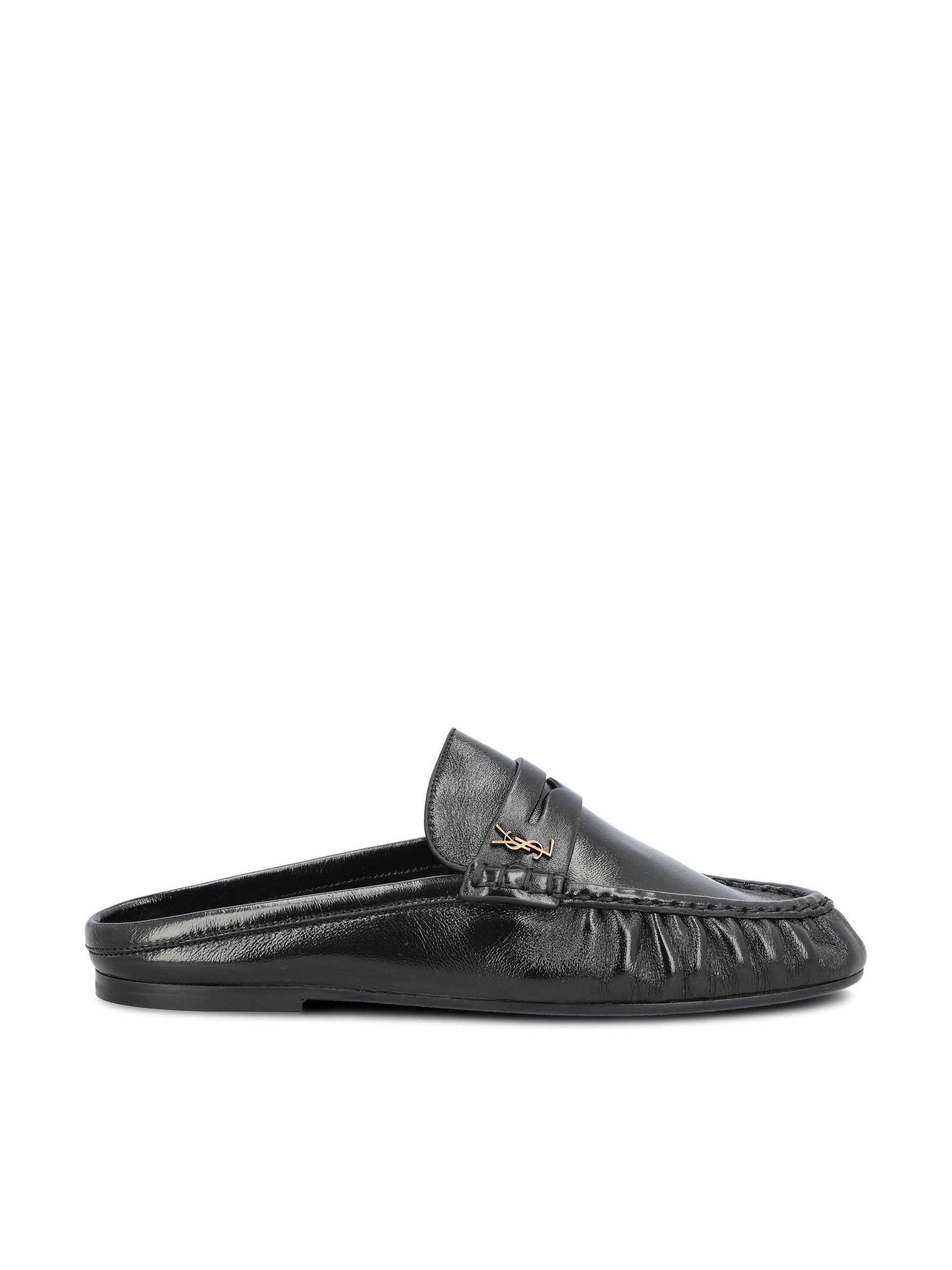 Mule LE LOAFER Saint Laurent in Pelle Stropicciata Lucida 852392 AAFUV1000 SAINT LAURENT 
