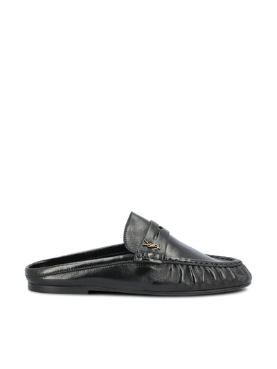 Mule LE LOAFER Saint Laurent in Pelle Stropicciata Lucida 852392 AAFUV1000 SAINT LAURENT 