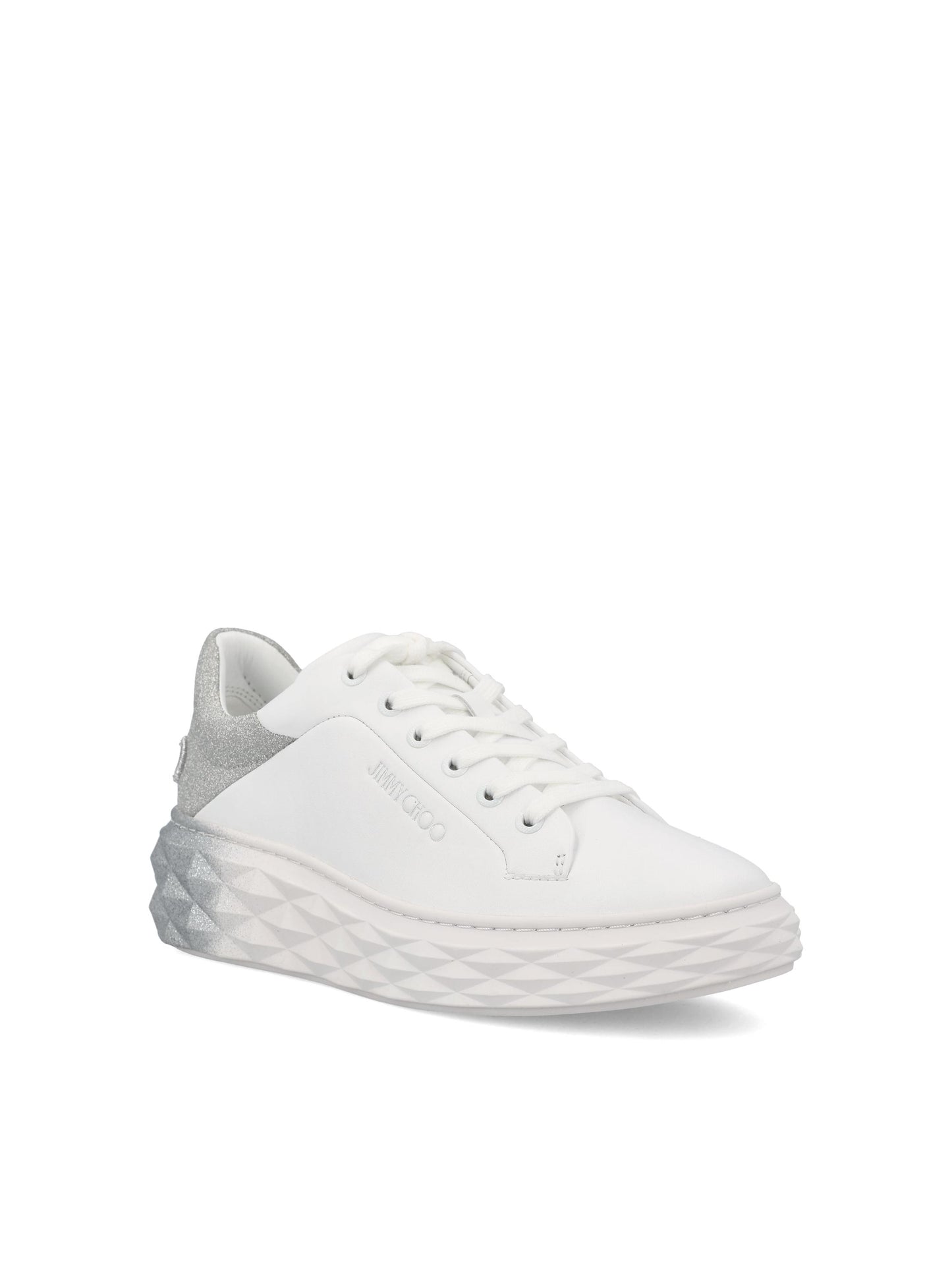 Sneakers realizzate in pelle. DIAMOND MAXI/FII IVRVWHITE/SILVER JIMMY CHOO 