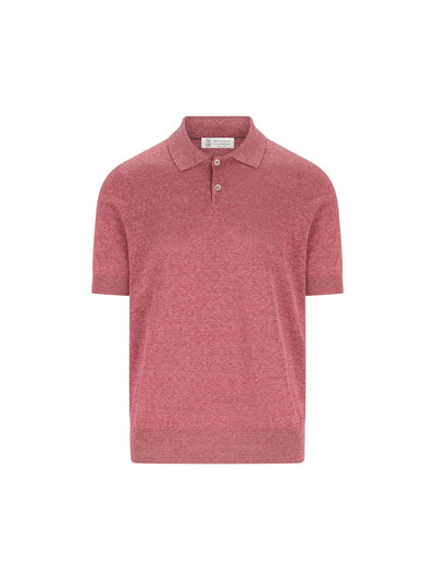 Polo realizzata in lino e seta. MSL806105 C7796 BRUNELLO CUCINELLI 