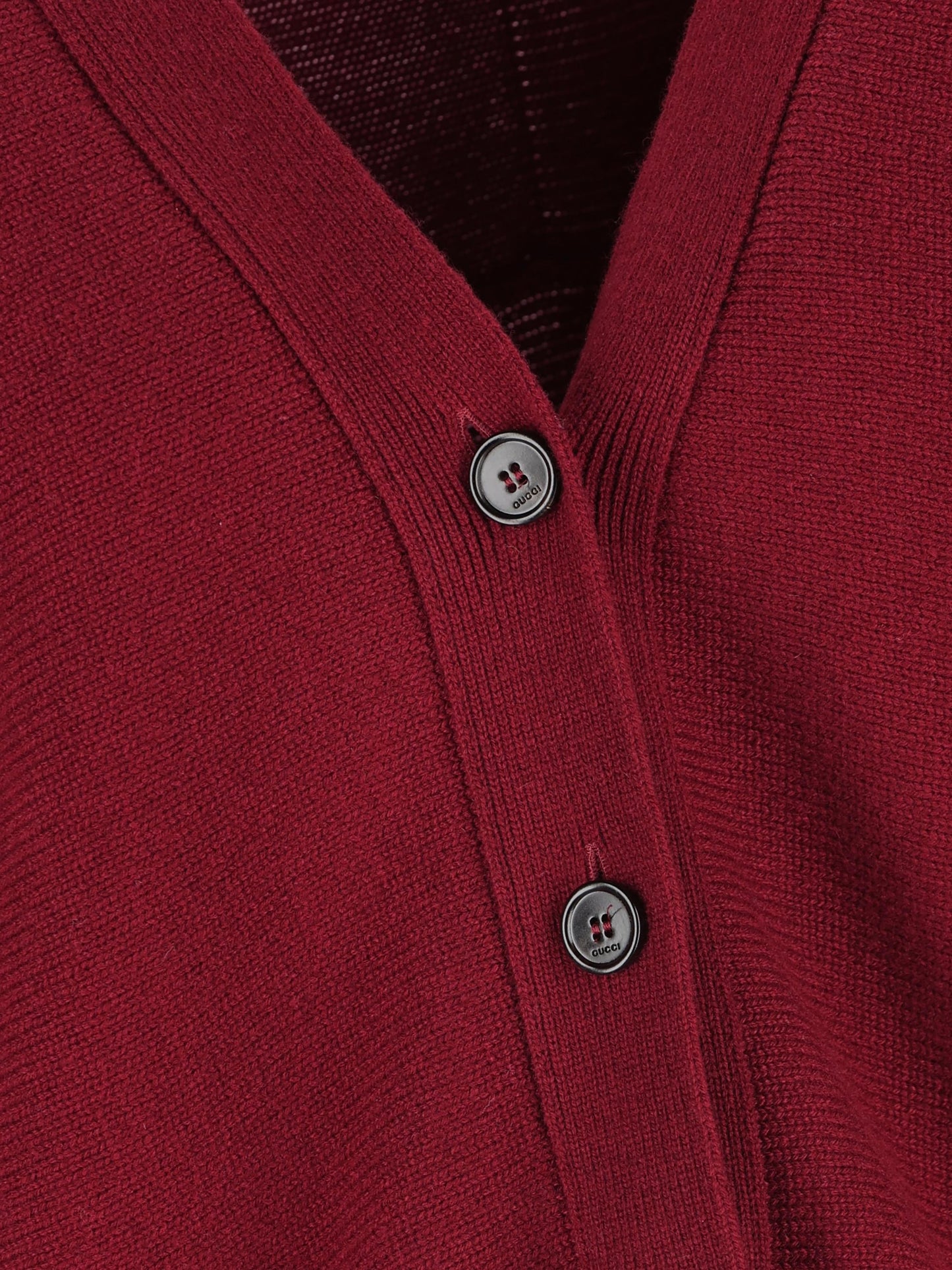 Cardigan in lana vergine e cashmere con dettaglio Morsetto 836378 XKE0Y6122 GUCCI 