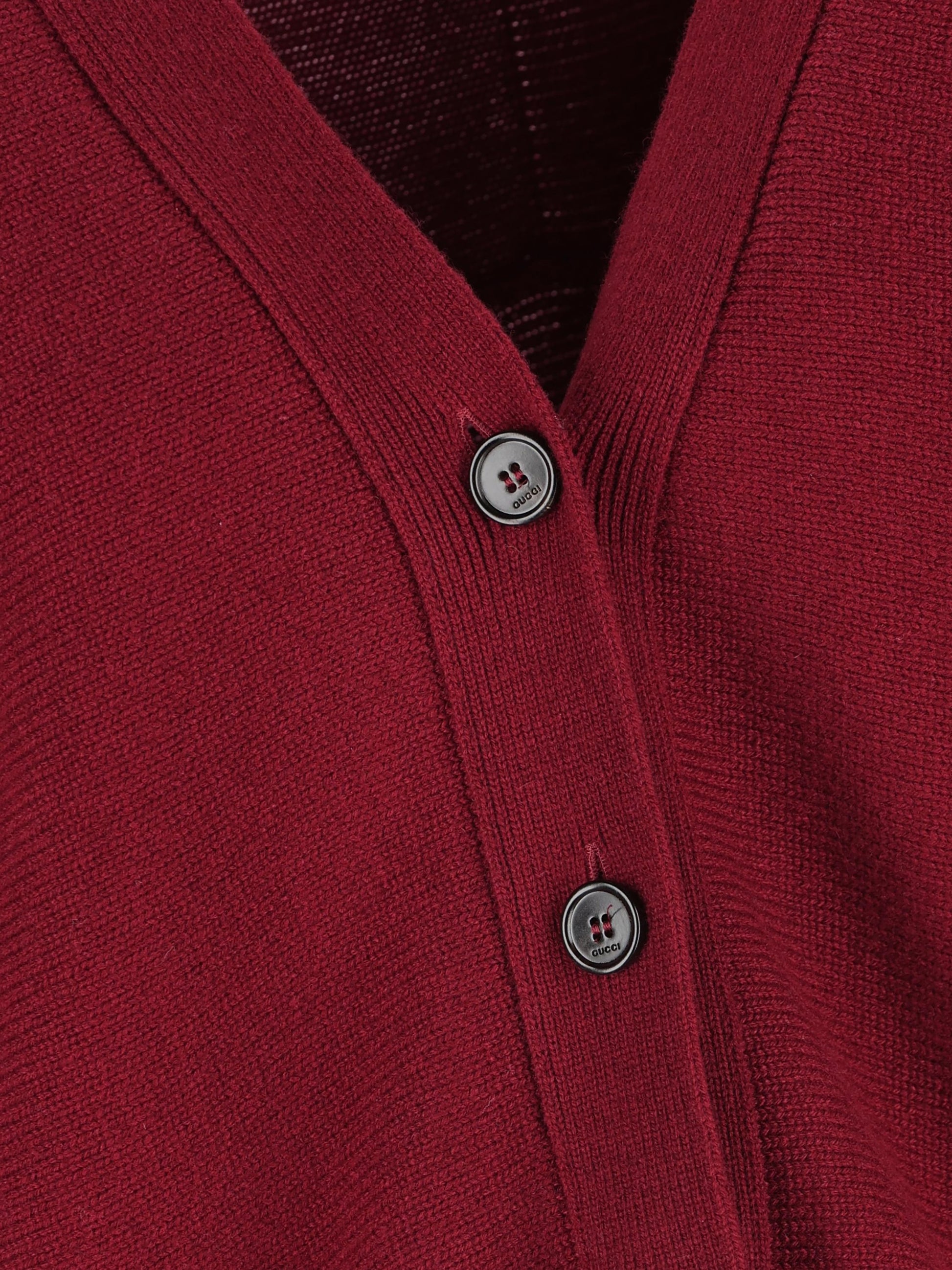 Cardigan in lana vergine e cashmere con dettaglio Morsetto 836378 XKE0Y6122 GUCCI 