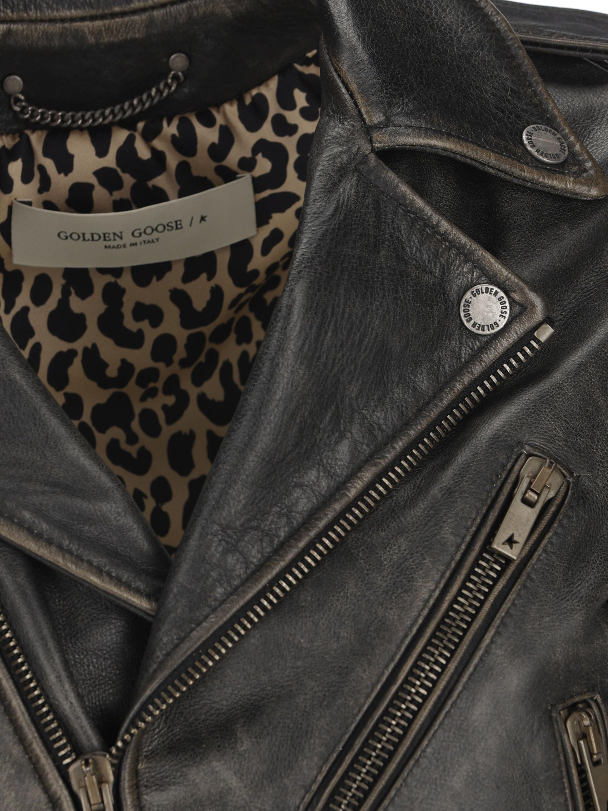 Chiodo in pelle. GWP00848 P00064790100 GOLDEN GOOSE 