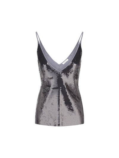 Top con paillette squadrate dal finish wet 13H366 786247001 SALVATORE FERRAGAMO 