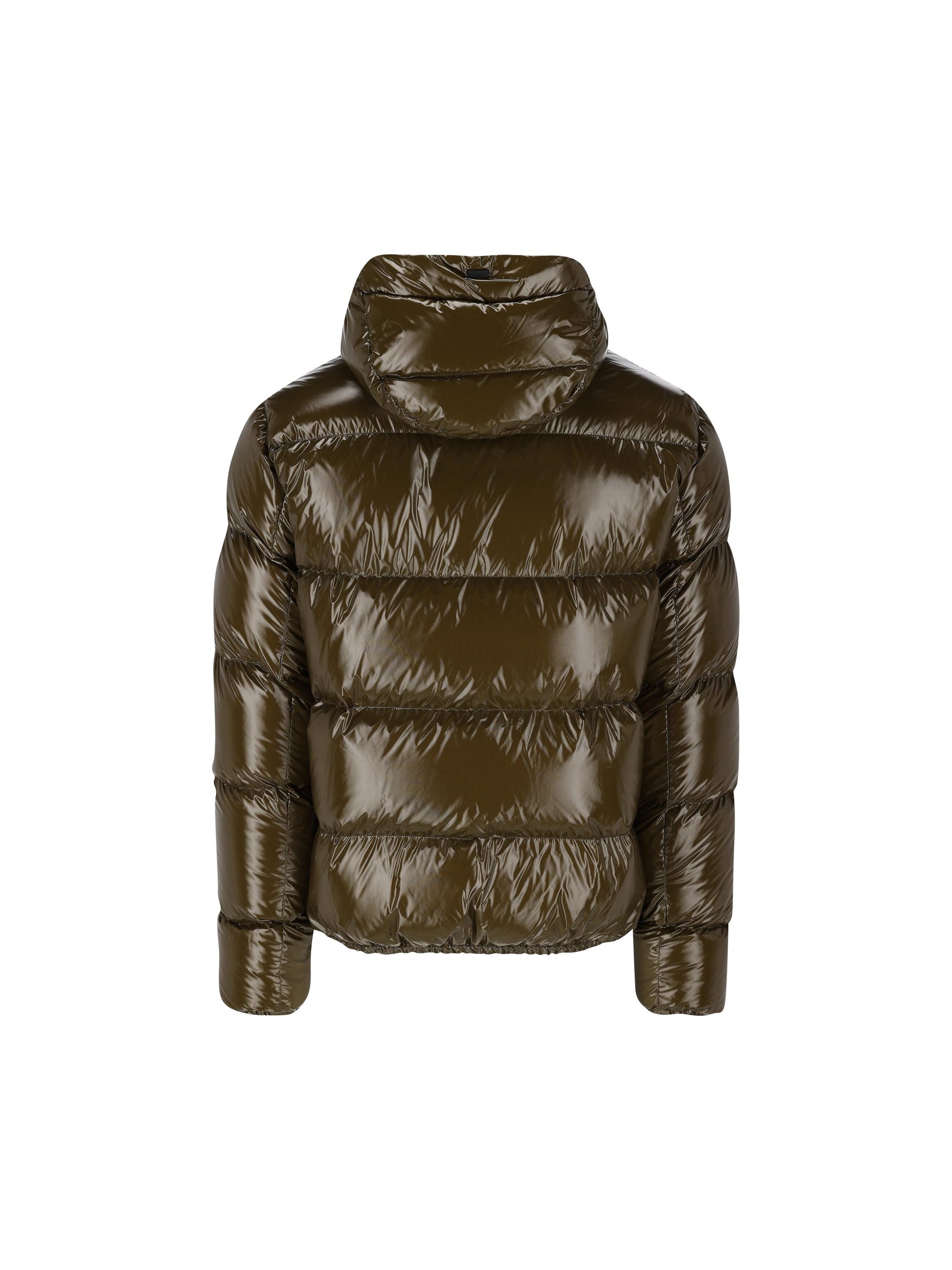 Piumino corto effetto lucido con cappuccio PI001133U 12220Z7740 HERNO 