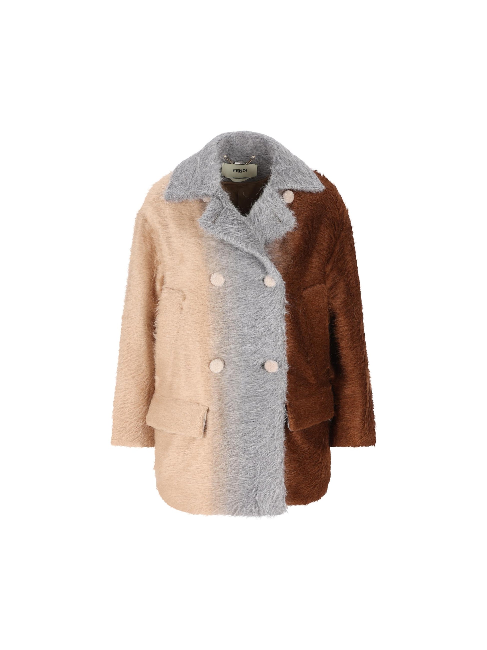 Cappotto doppiopetto in alpaca e lana FJ7640 AYNSF1T6N FENDI 
