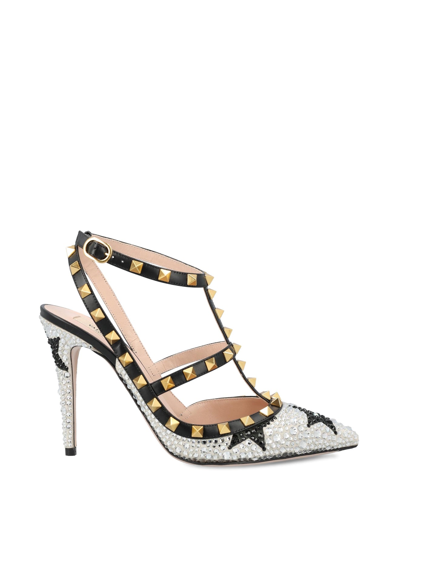 Décolleté Rockstud realizzate in pelle con cristalli. 8W2S0393GIR T27 VALENTINO GARAVANI 