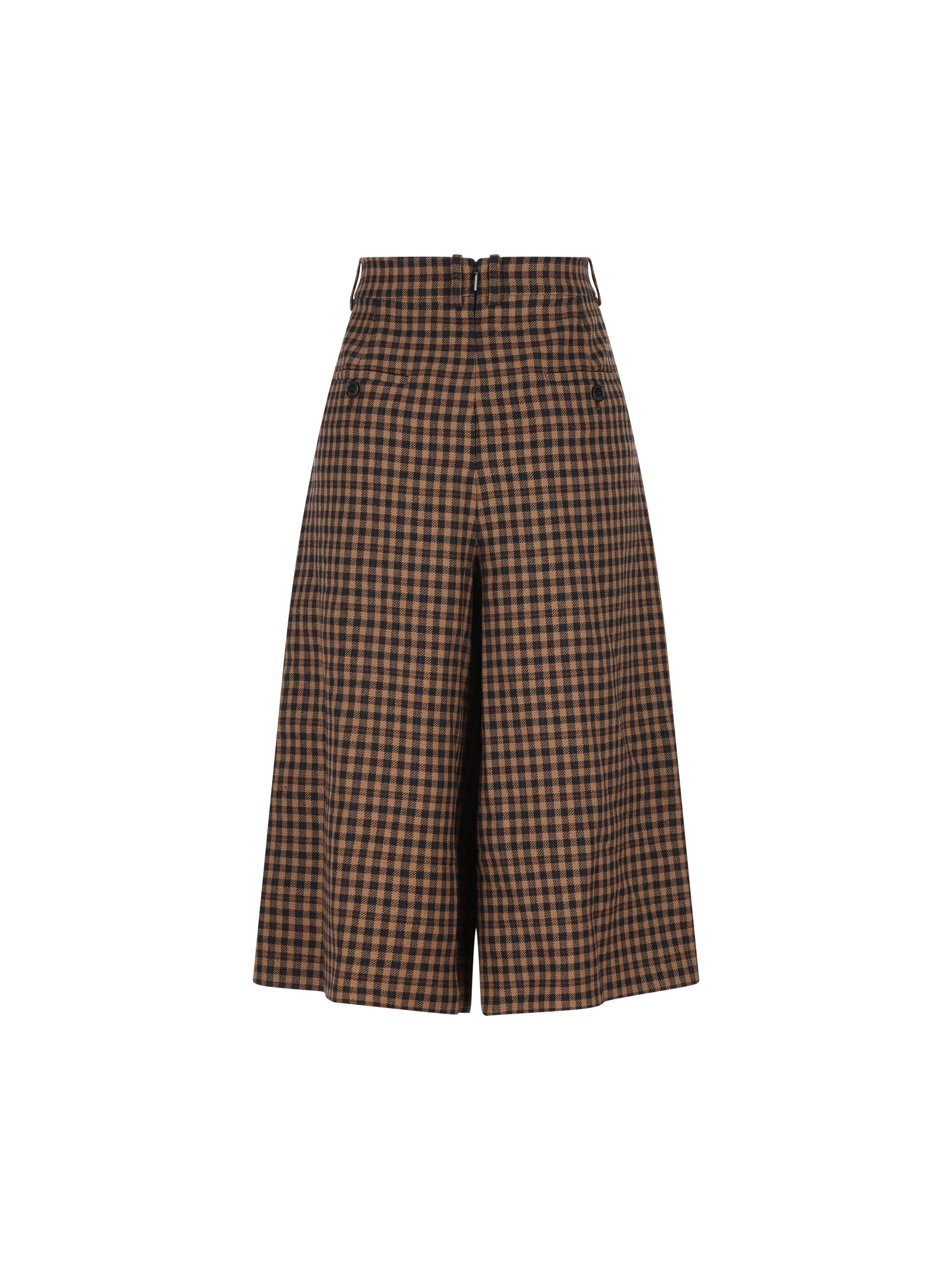 Gonna pantalone realizzata in lana a quadri. 831073 Y3J122945 SAINT LAURENT 
