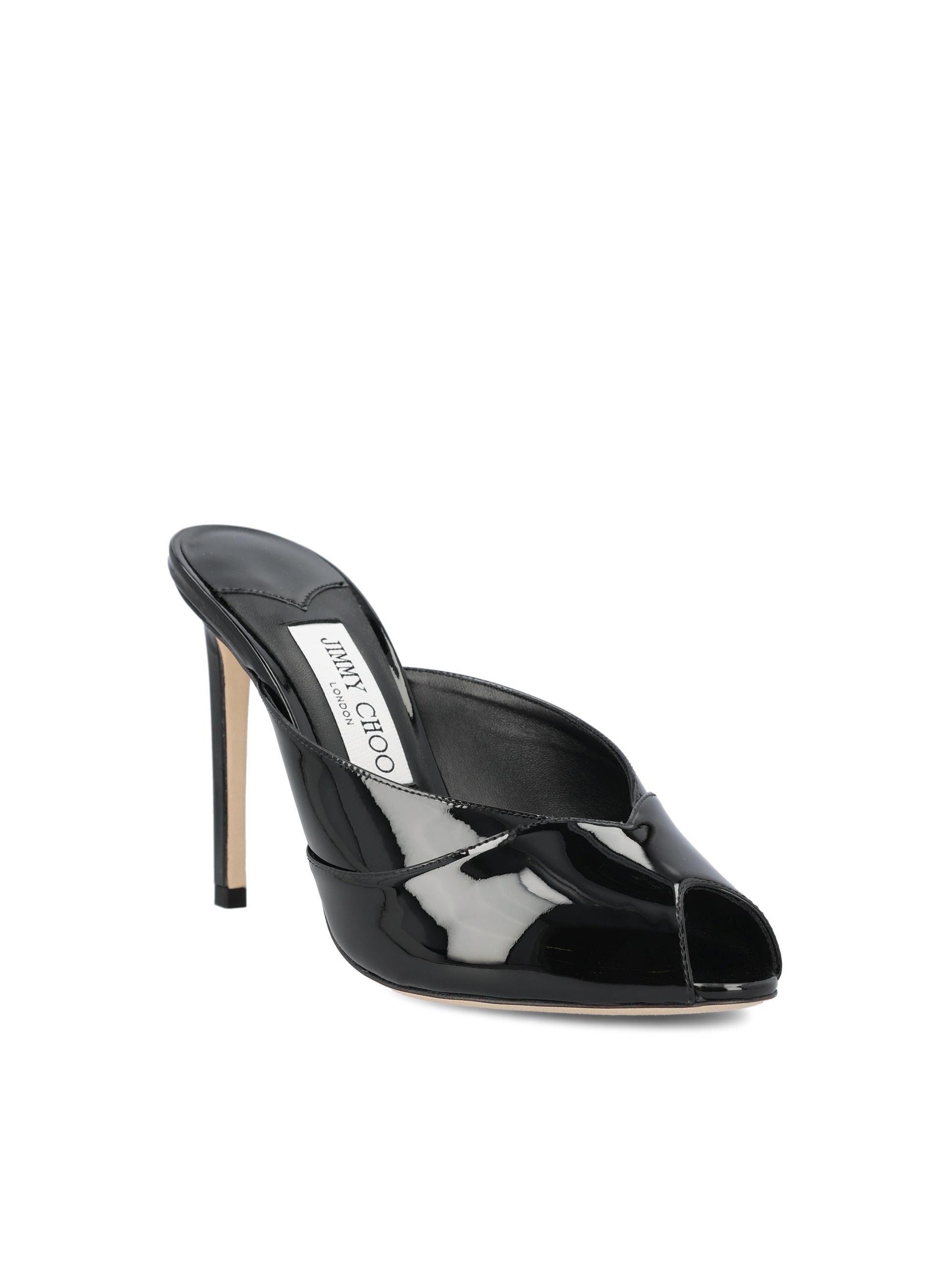 Sabot realizzate in pelle verniciata. BRIGITTE MULE100 PATBLACK JIMMY CHOO 