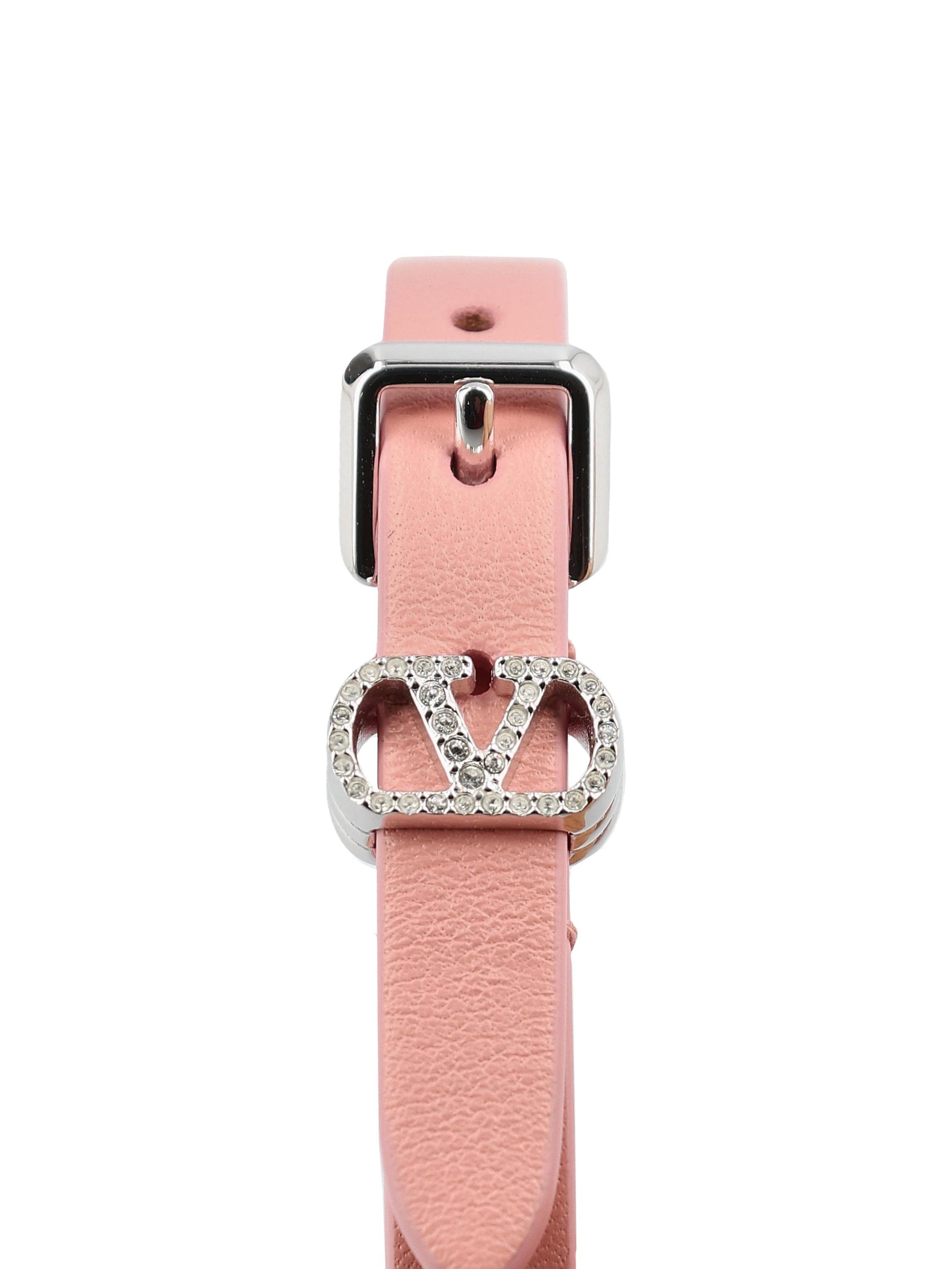 Bracciale realizzato in pelle e cristalli. 7W2J0AH7PJK BPX VALENTINO GARAVANI 