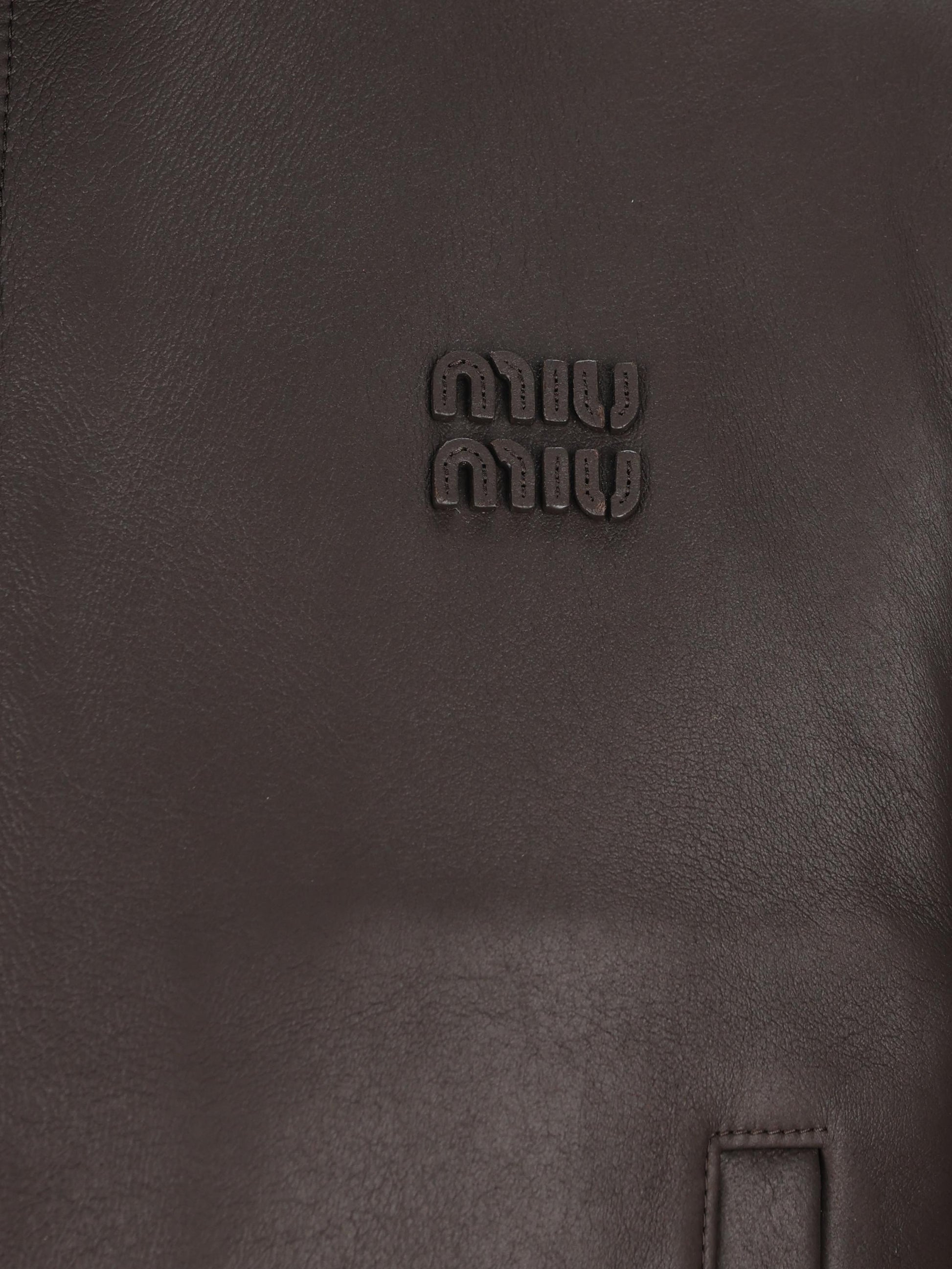 Giacca realizzata in pelle di montone. MPV961 172QF0003 MIU MIU 