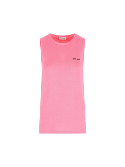 Top Smanicato in Seta e Cashmere MMV314 17I7F0AEJ MIU MIU 