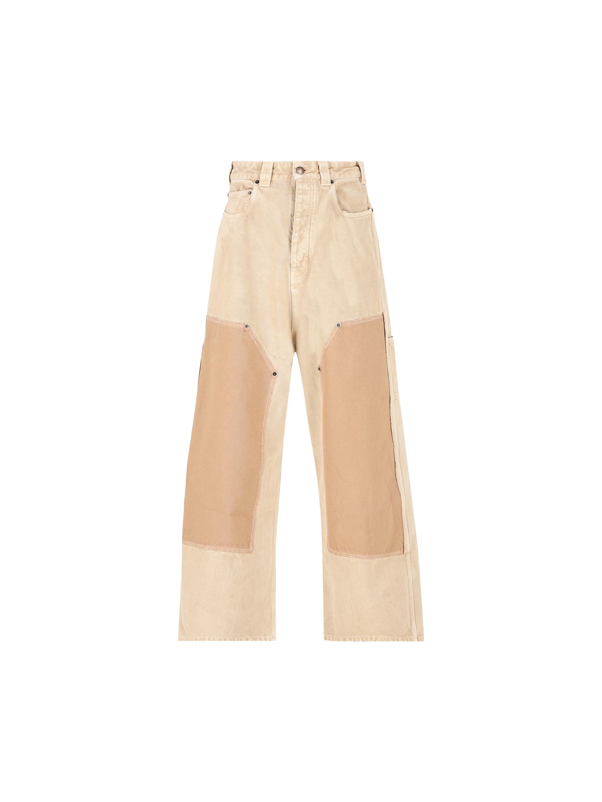 Pantaloni Baggy Ripped Off in denim beige 838672 TSWB29501 BALENCIAGA 