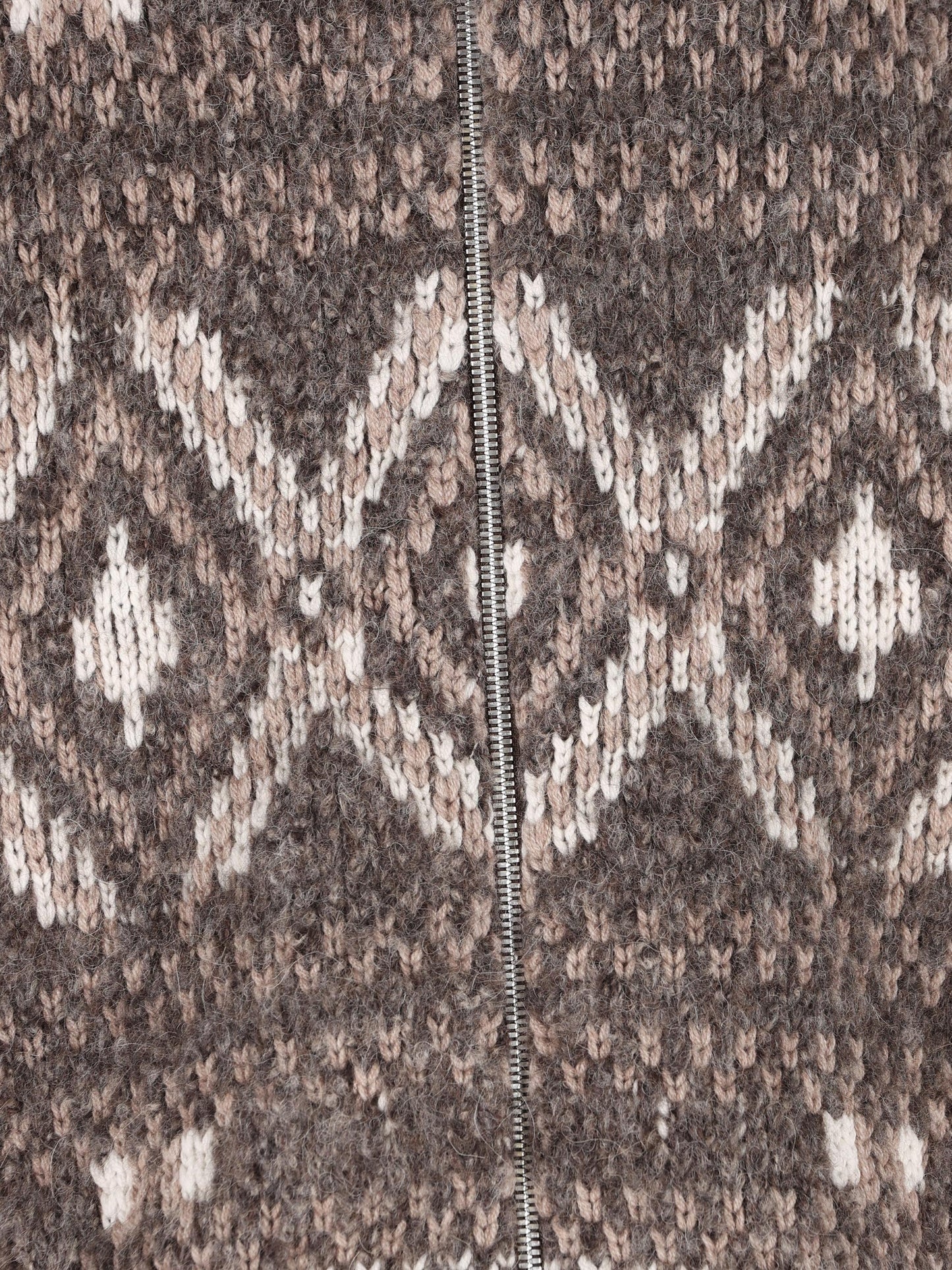 Cardigan Geometric Jacquard in alpaca, lana vergine e cashmere con zip M2B301706 COW07 BRUNELLO CUCINELLI 