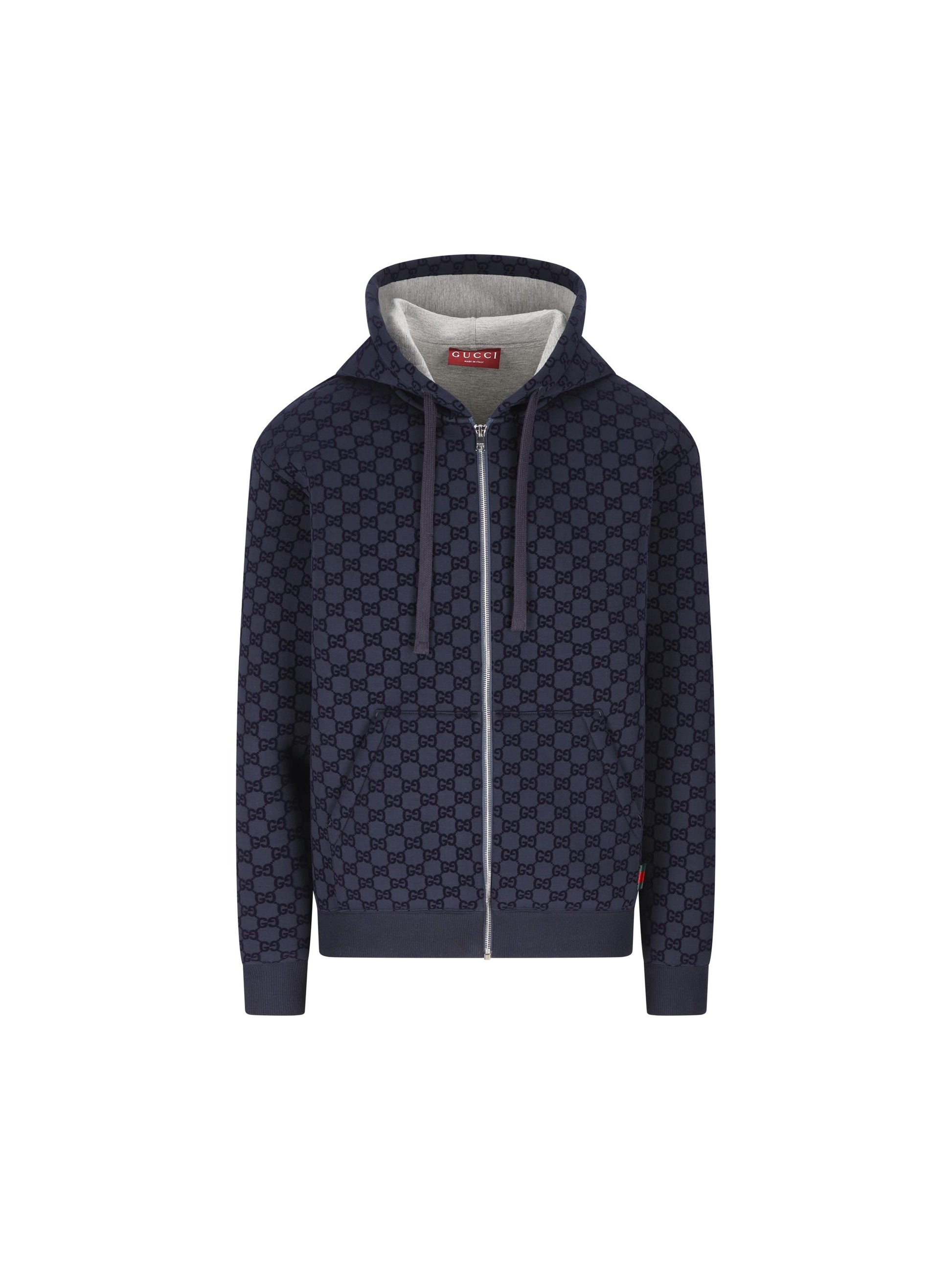 Giacca in viscosa di cotone doppiato con cerniera e stampa GG 819275 XJHCU4003 GUCCI 