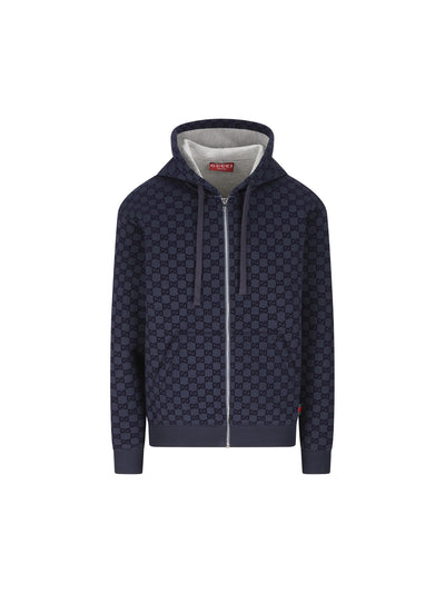 Giacca in viscosa di cotone doppiato con cerniera e stampa GG 819275 XJHCU4003 GUCCI 