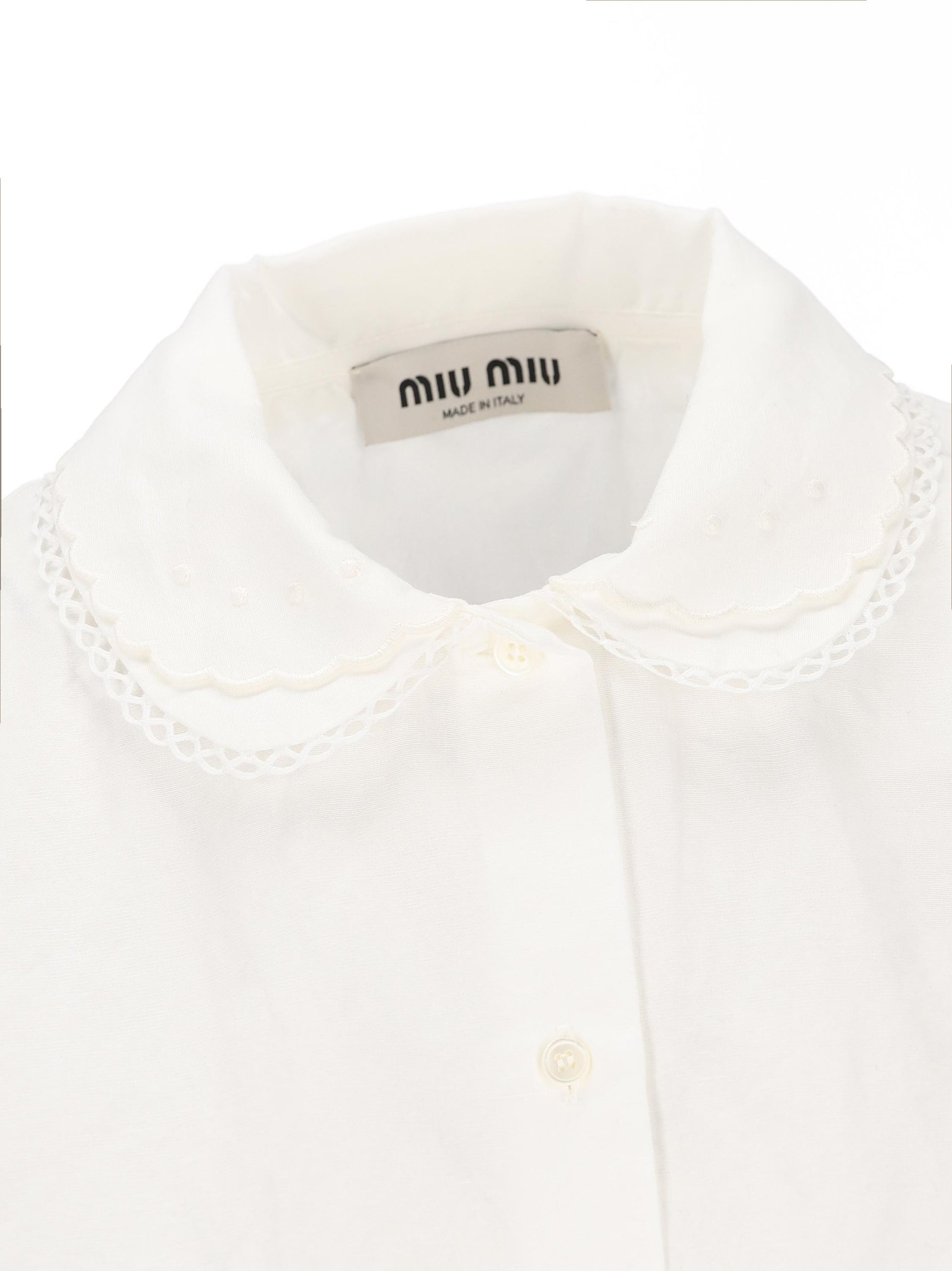 Camicia realizzata in cotone e lino. MK1932 163MF0009 MIU MIU 