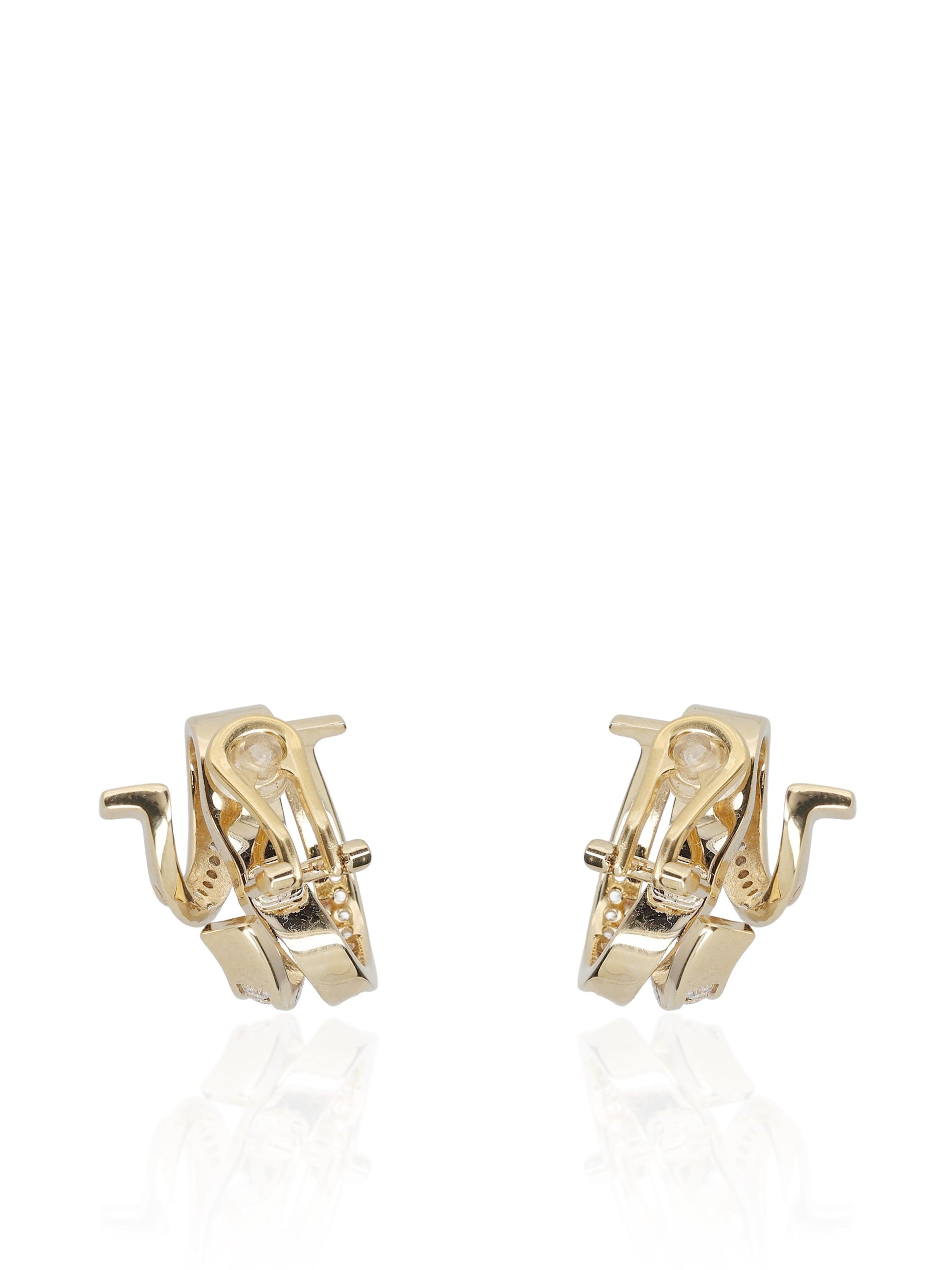 Orecchini realizzati in ottone e cristalli. 760906 788156001 SALVATORE FERRAGAMO 