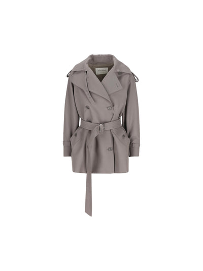 Spolverino corto in cotone grigio 2611121103600 003 MAX MARA 