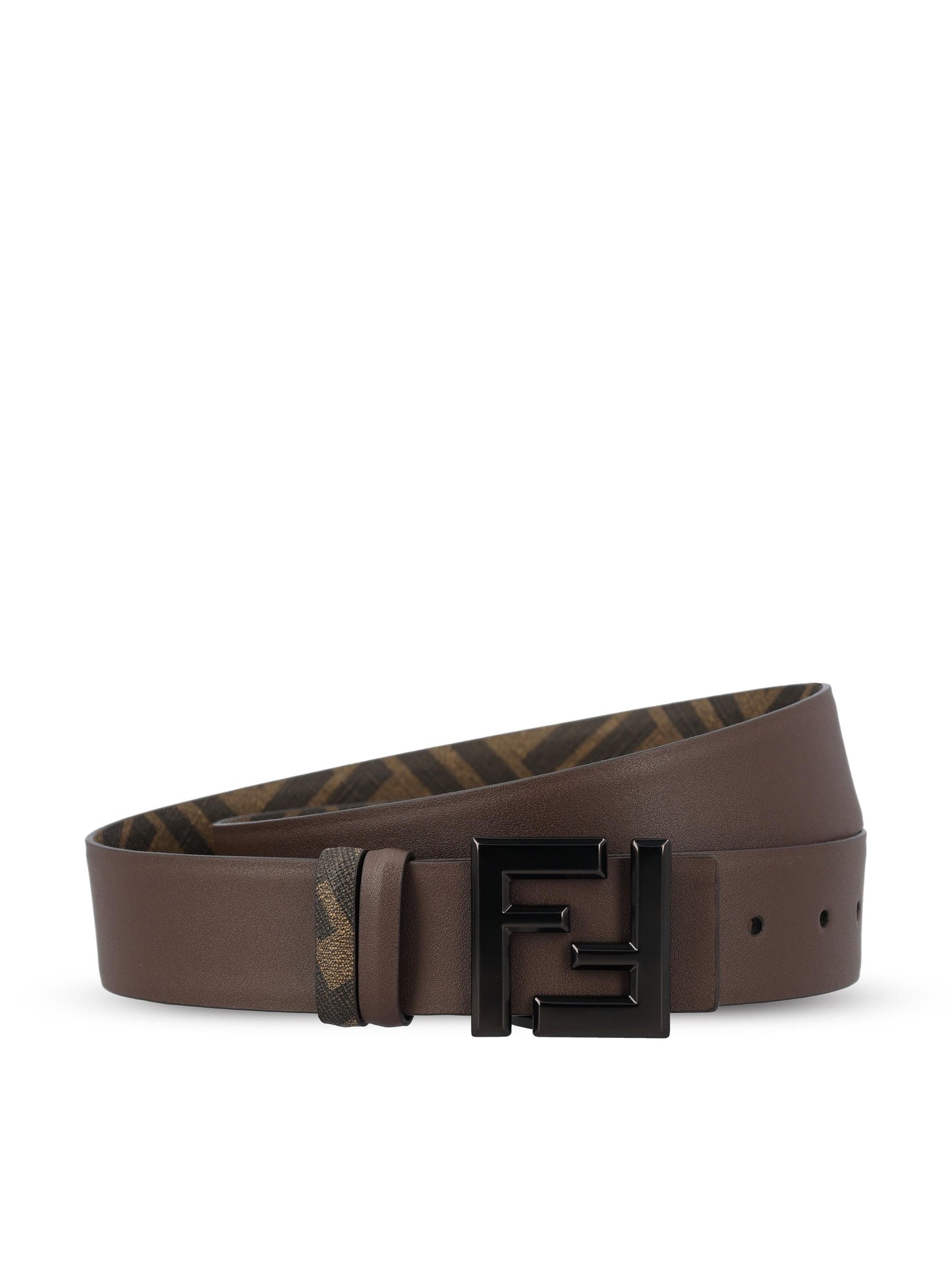 Cintura reversibile realizzata in pelle e tessuto. 7C0541 ASIWF1S9V FENDI 