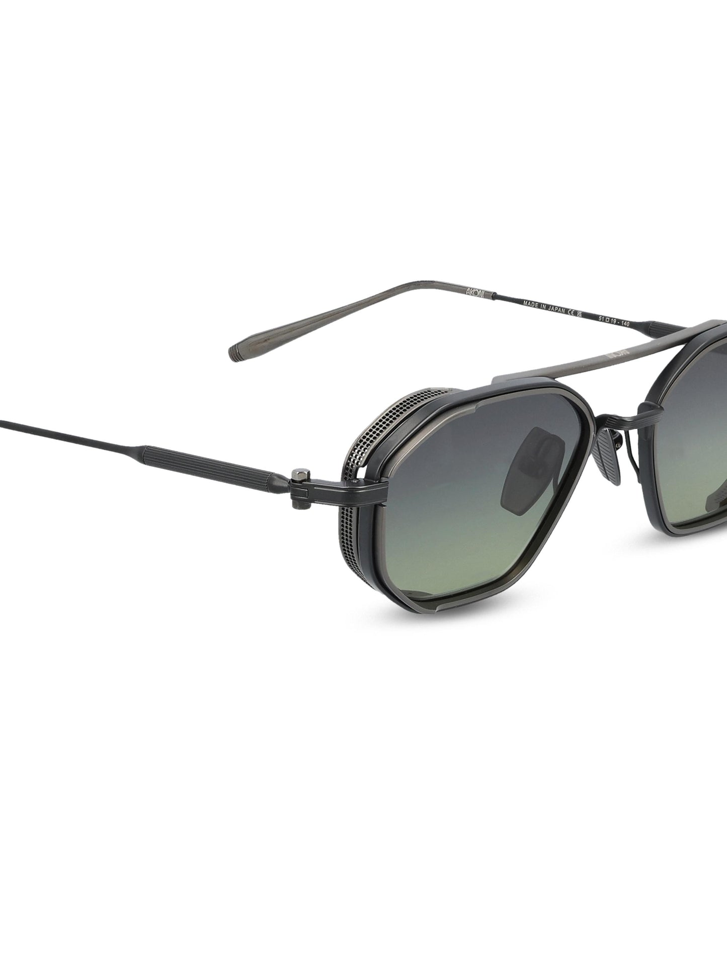 Occhiali da sole realizzati in titanio. AKS-508D-51 BLK - BLK AKONI 