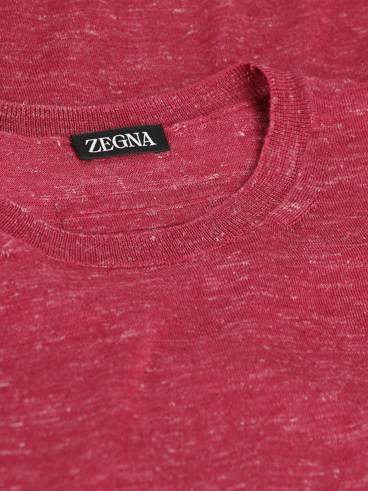 Girocollo in seta, cashmere e lino rosso melange UHF91A3 110652 ZEGNA 