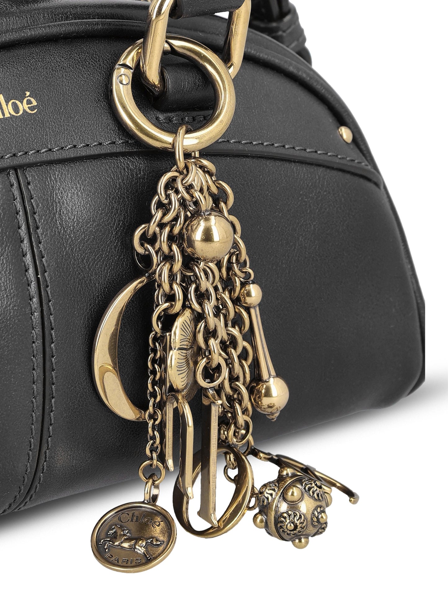 Borsa bowling Chloé piccola in pelle morbida CH26SS956Q86 001 CHLOE' 