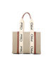 Borsa realizzata in lino e pelle di vitello. CHC22AS383I26 90U CHLOE' 